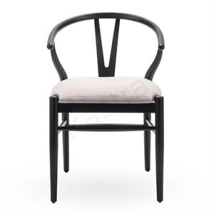 Wishbone Minderli Sandalye - Siyah