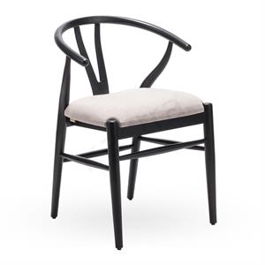 Wishbone Minderli Sandalye - Siyah