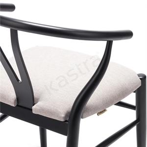 Wishbone Minderli Sandalye - Siyah