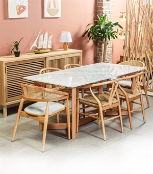 Makro Mermer Yemek Masası