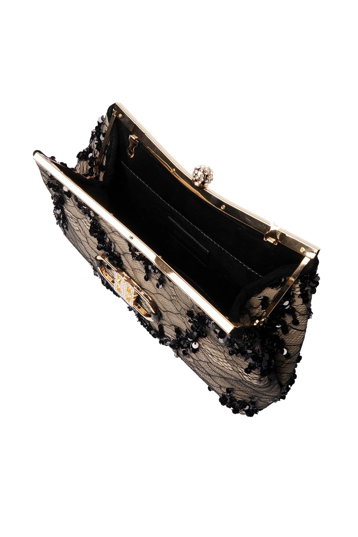 Dantel, Özel Tasarım, Kalın Zincir Askılı, Abiye, Gece Çanta