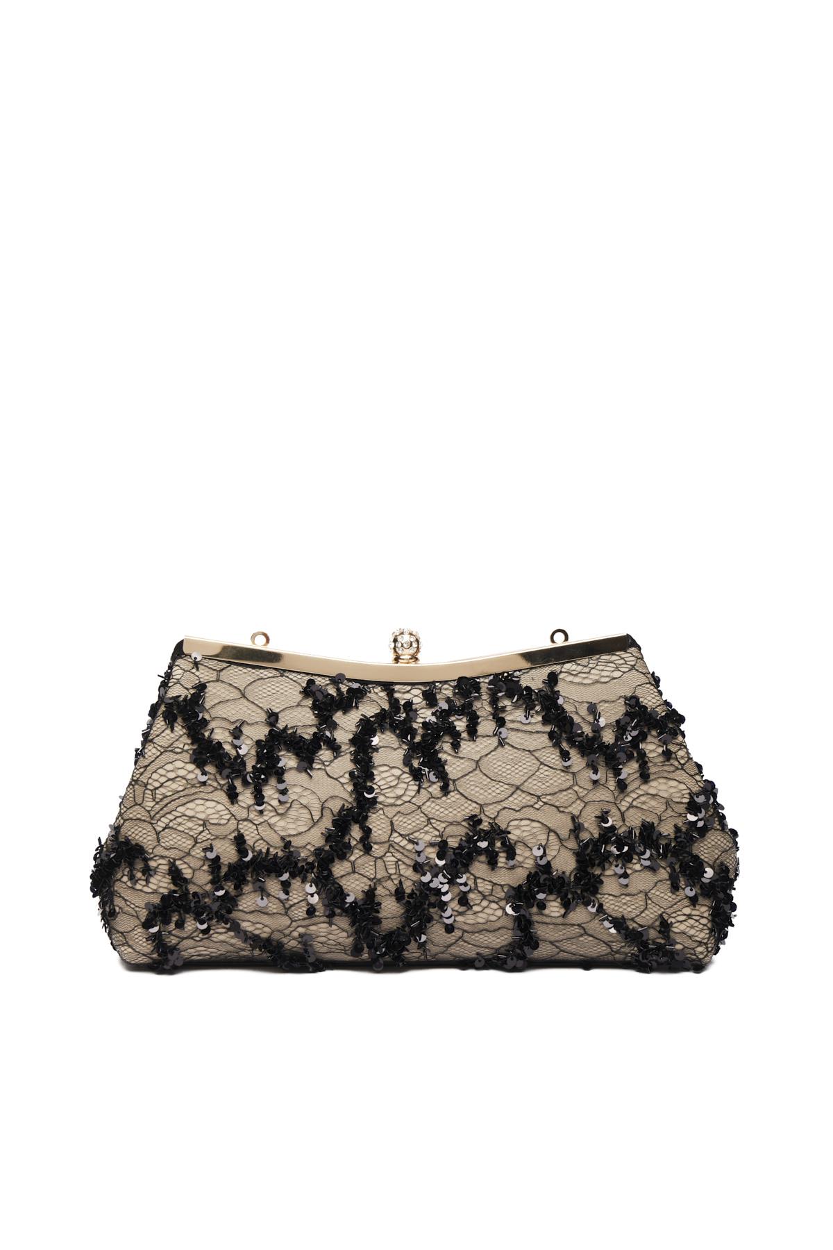 Dantel, Özel Tasarım, Kalın Zincir Askılı, Abiye, Gece Çanta