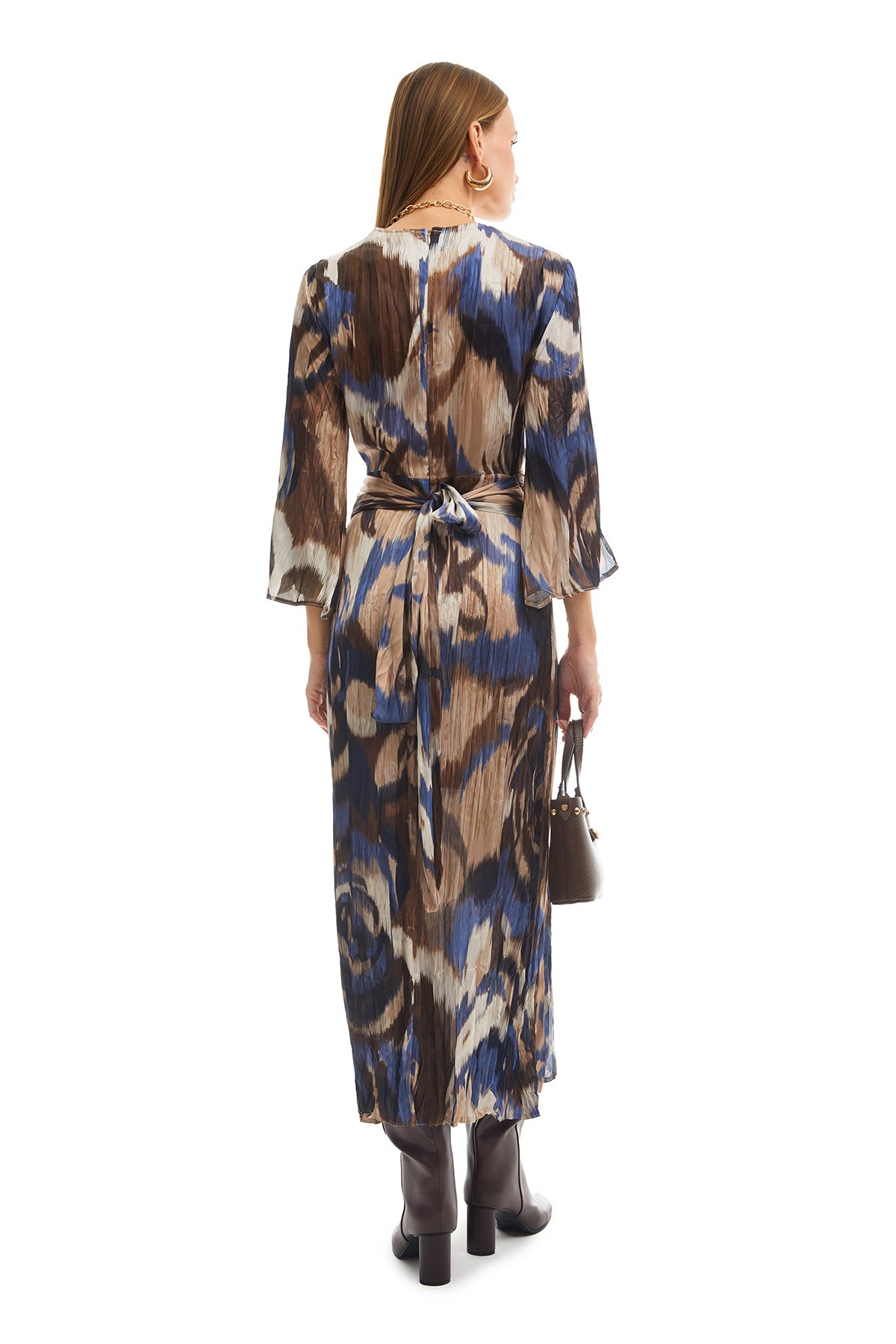 Desenli Kraşlı Elbise