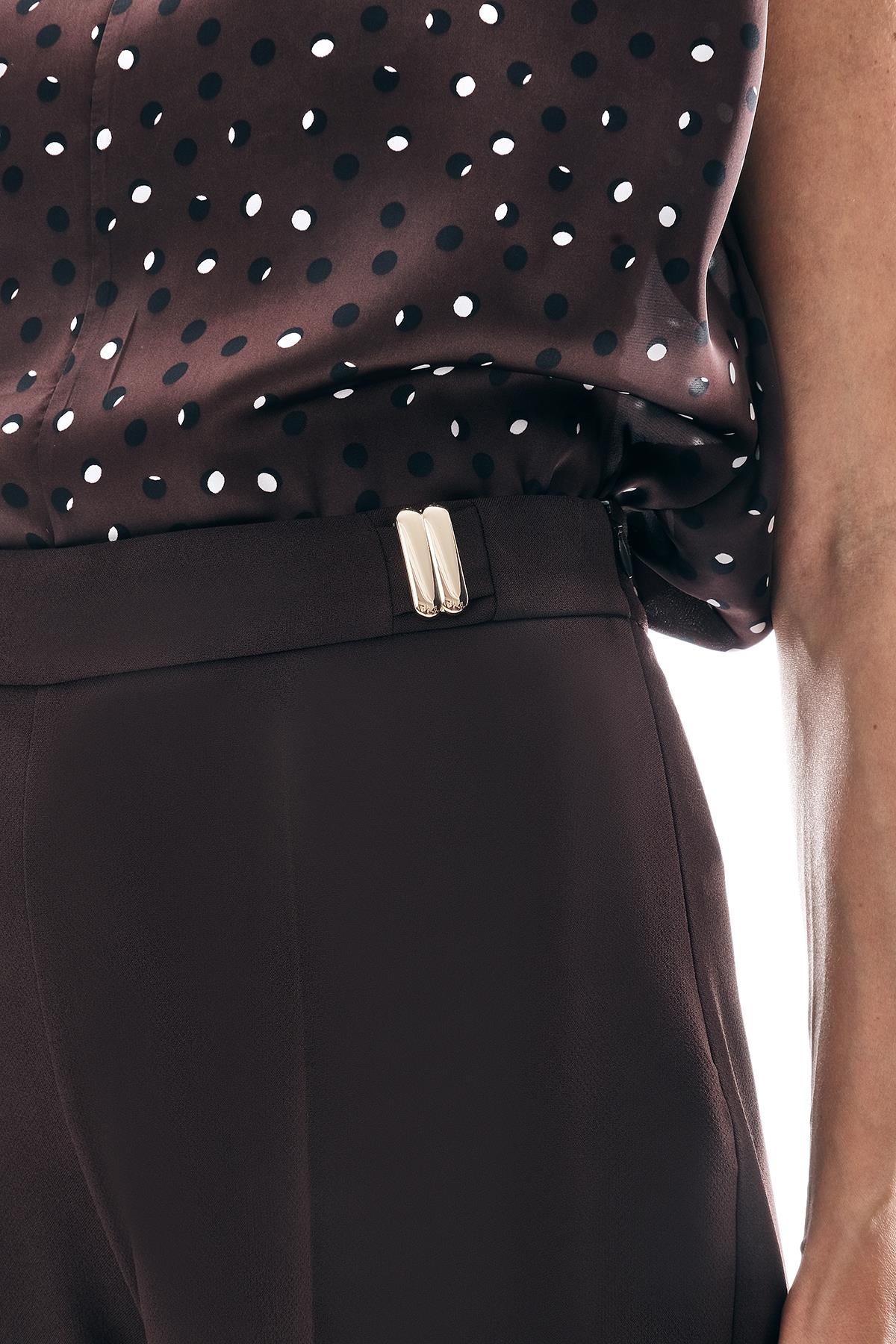 Gold Aksesuarlı Bol Paça Pantolon