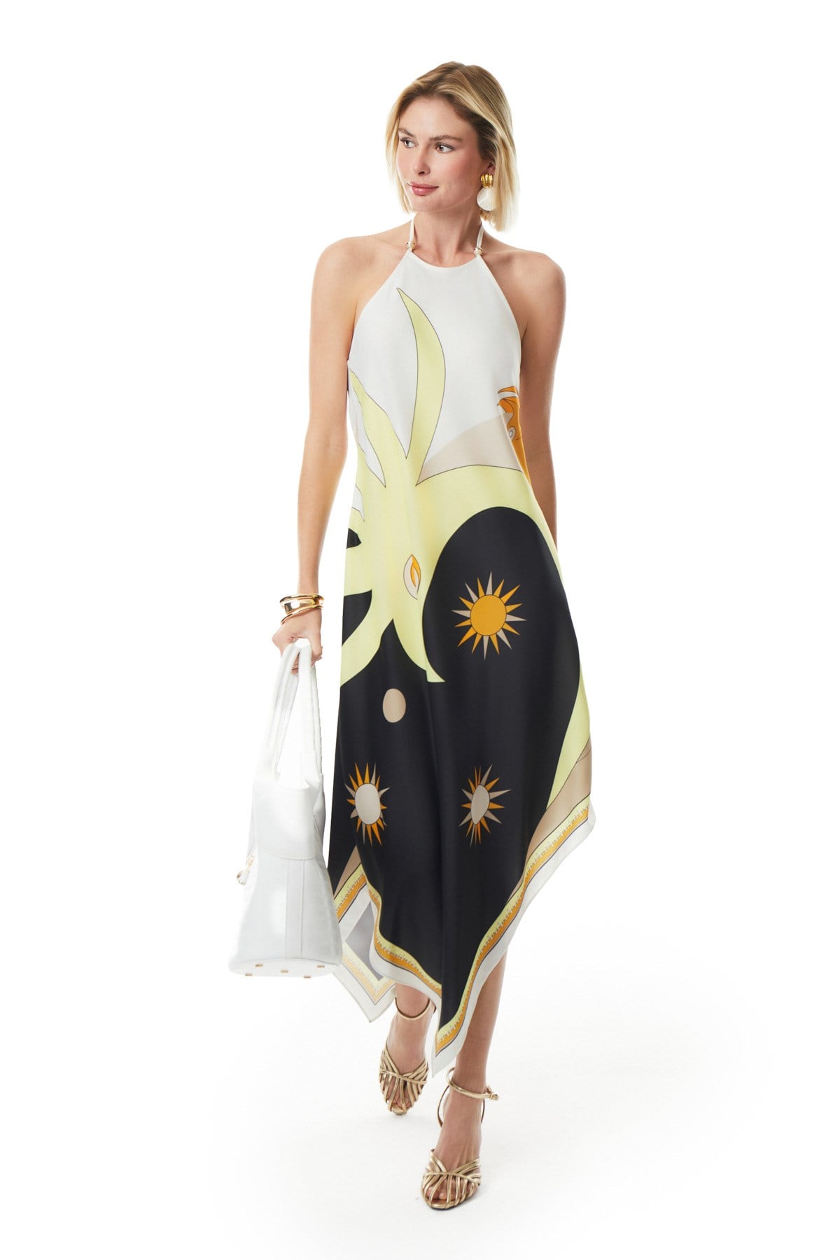 Halter Yaka Asimetrik Elbise