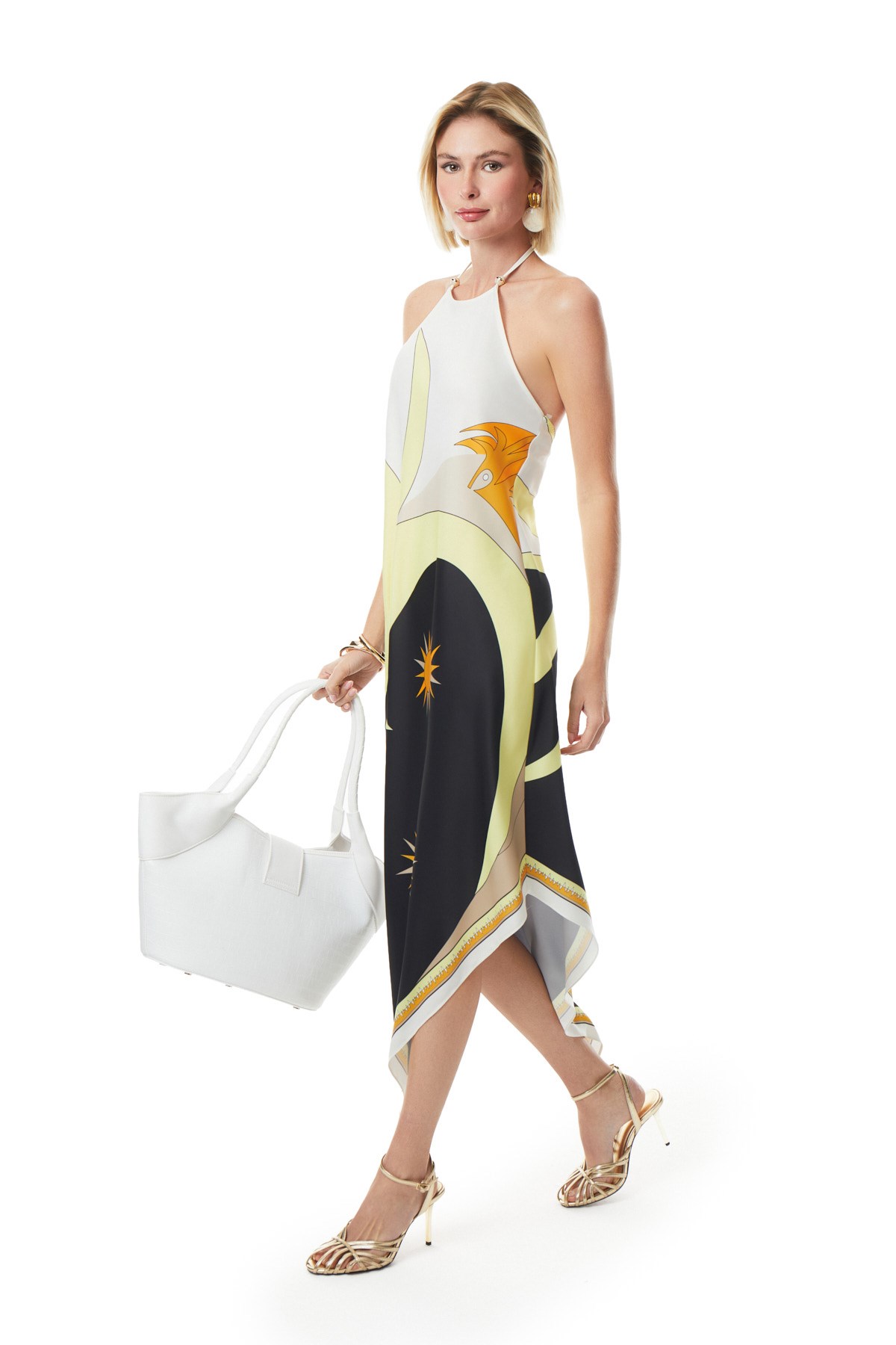 Halter Yaka Asimetrik Elbise