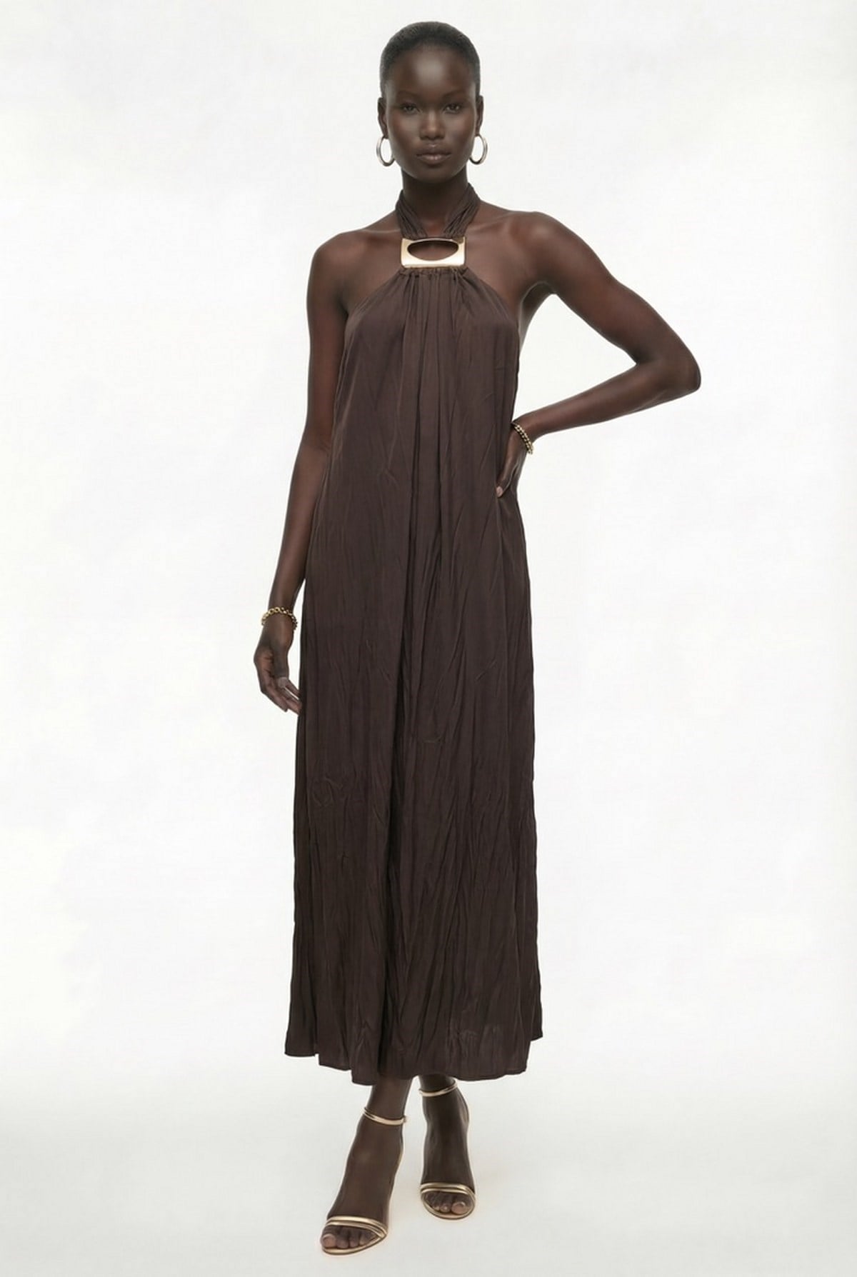 Halter Yaka Bağlamalı Elbise