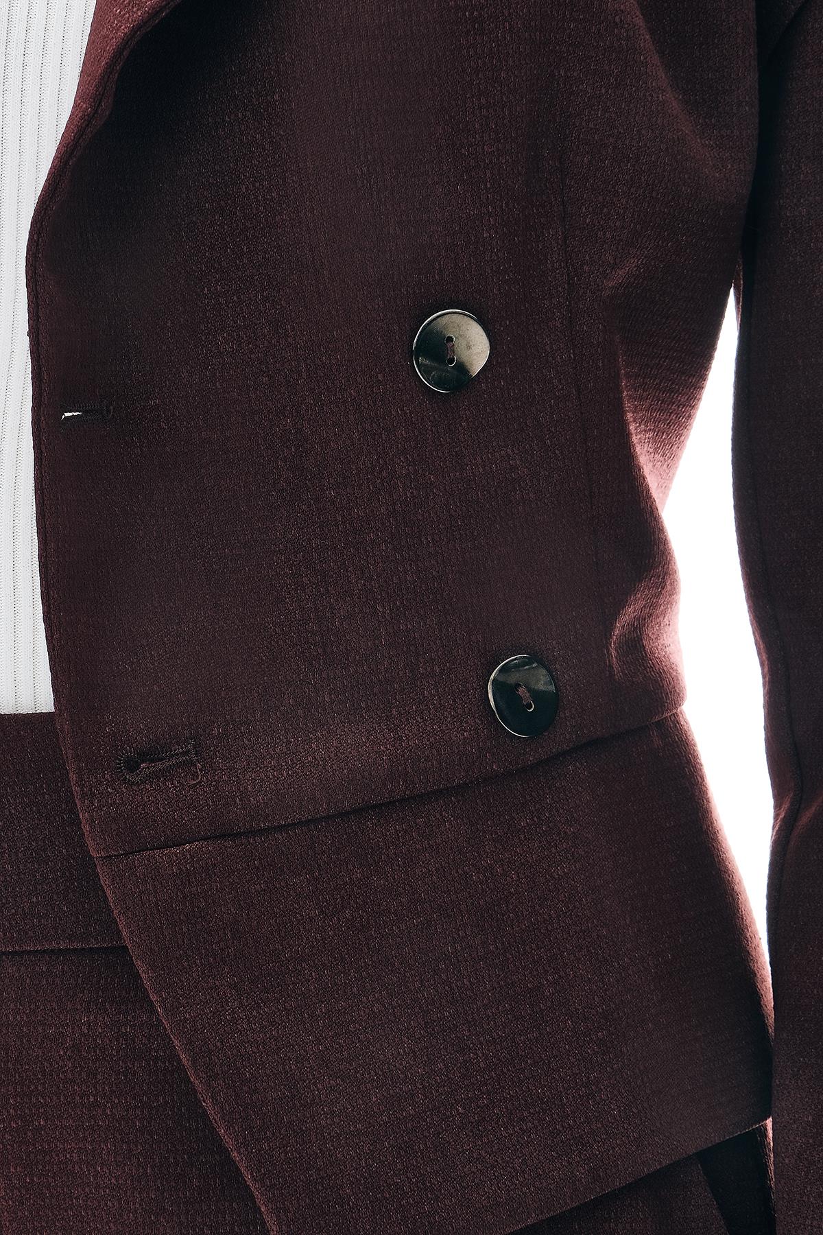 Kruvaze Beli Kuşaklı Omuz Detaylı Ceket Pantolon Takım