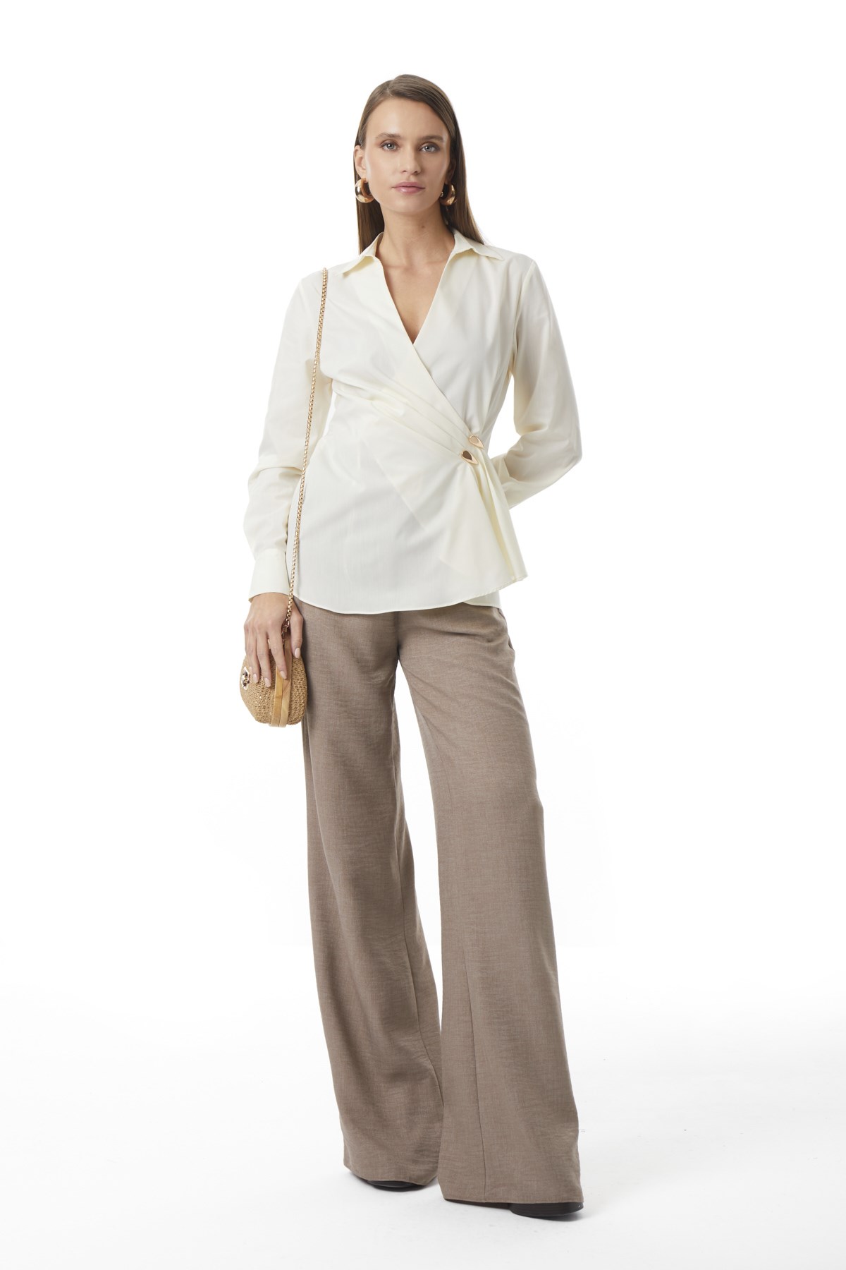 Önden Düğmeli Poplin Gömlek