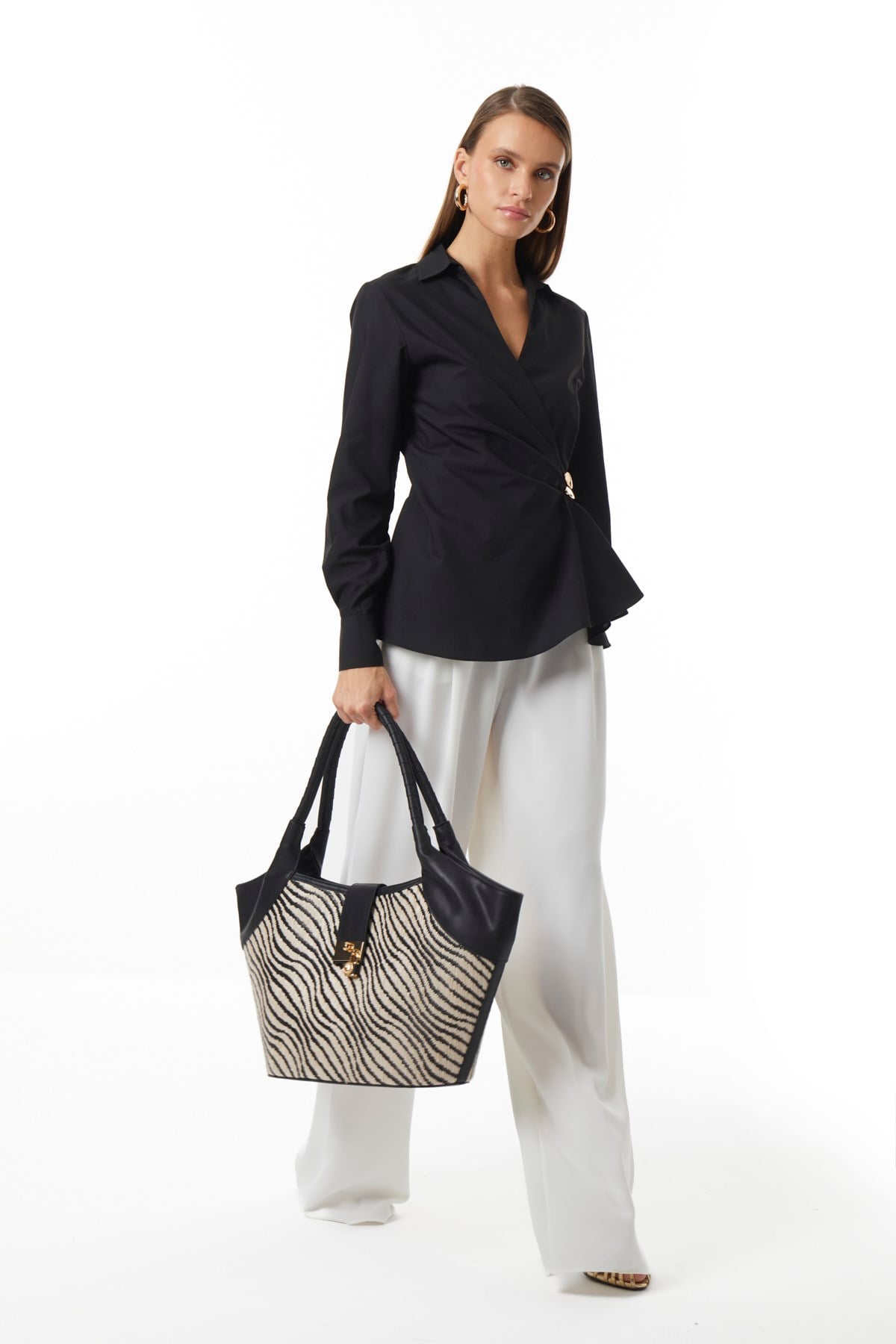 Önden Düğmeli Poplin Gömlek