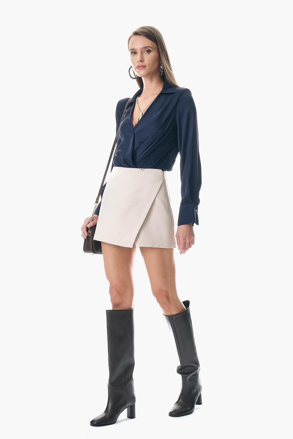 Saten Gold Kolyeli Şık Body