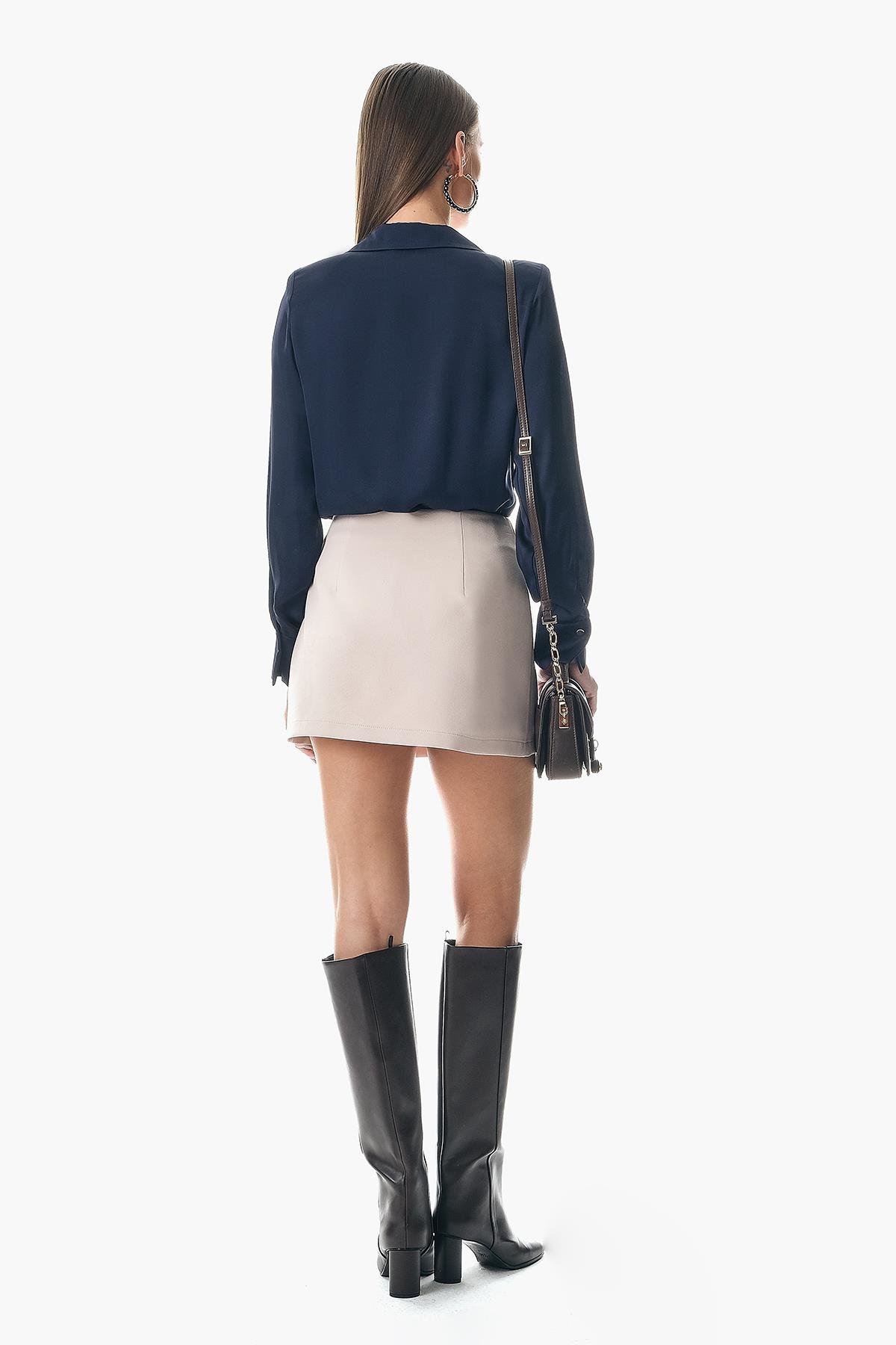 Saten Gold Kolyeli Şık Body