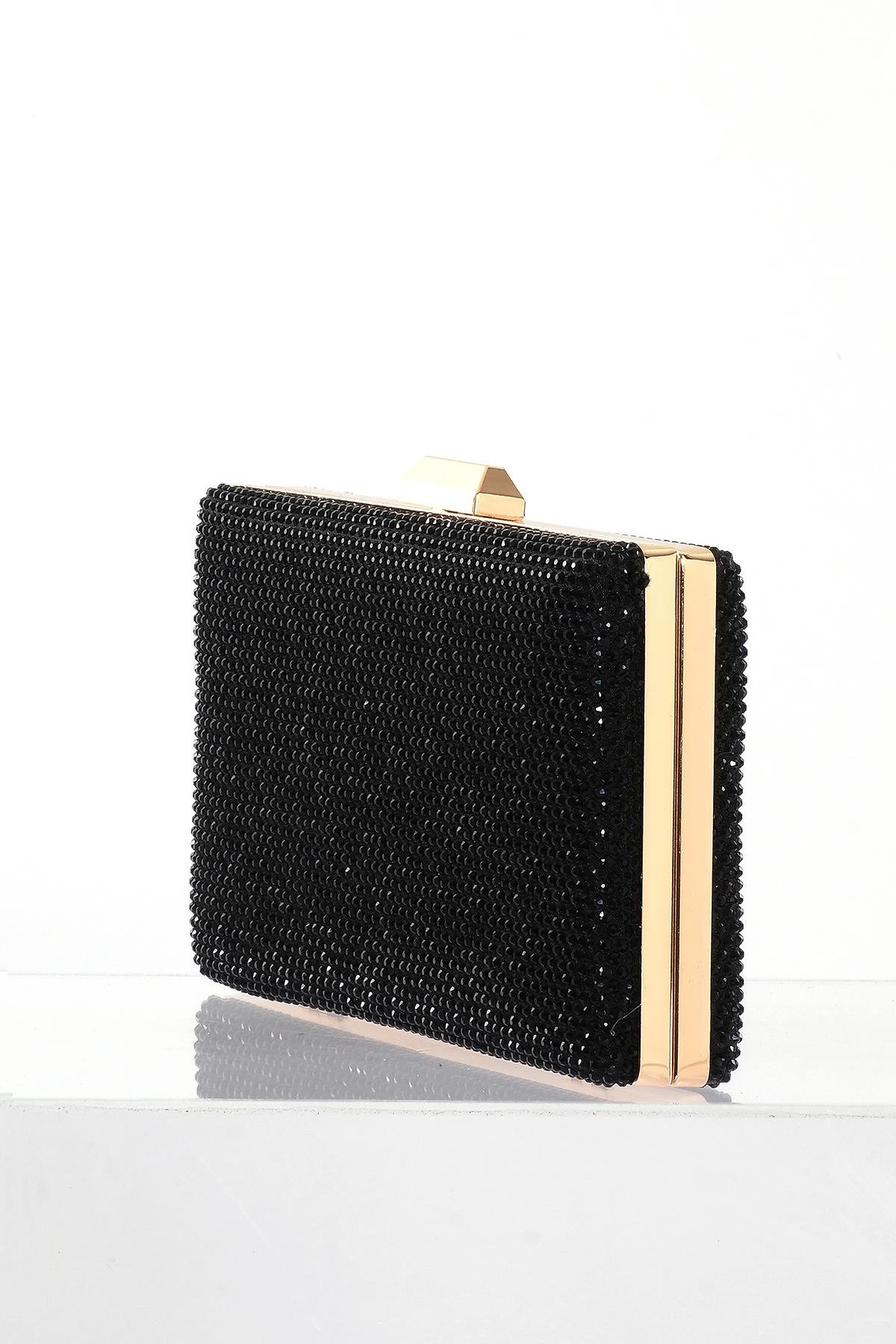 Taş Detaylı Zincir Askılı Gece Çantası