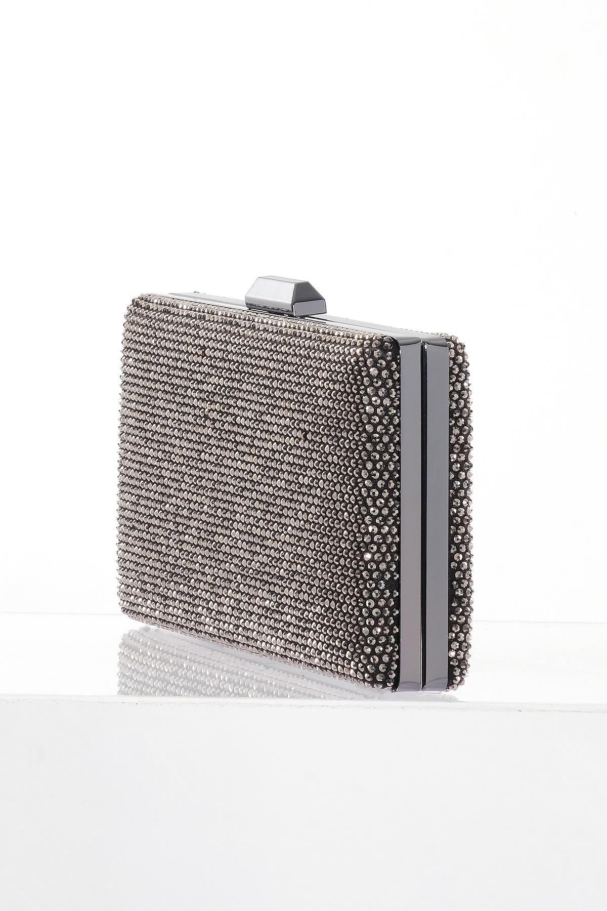 Taş Detaylı Zincir Askılı Gece Çantası