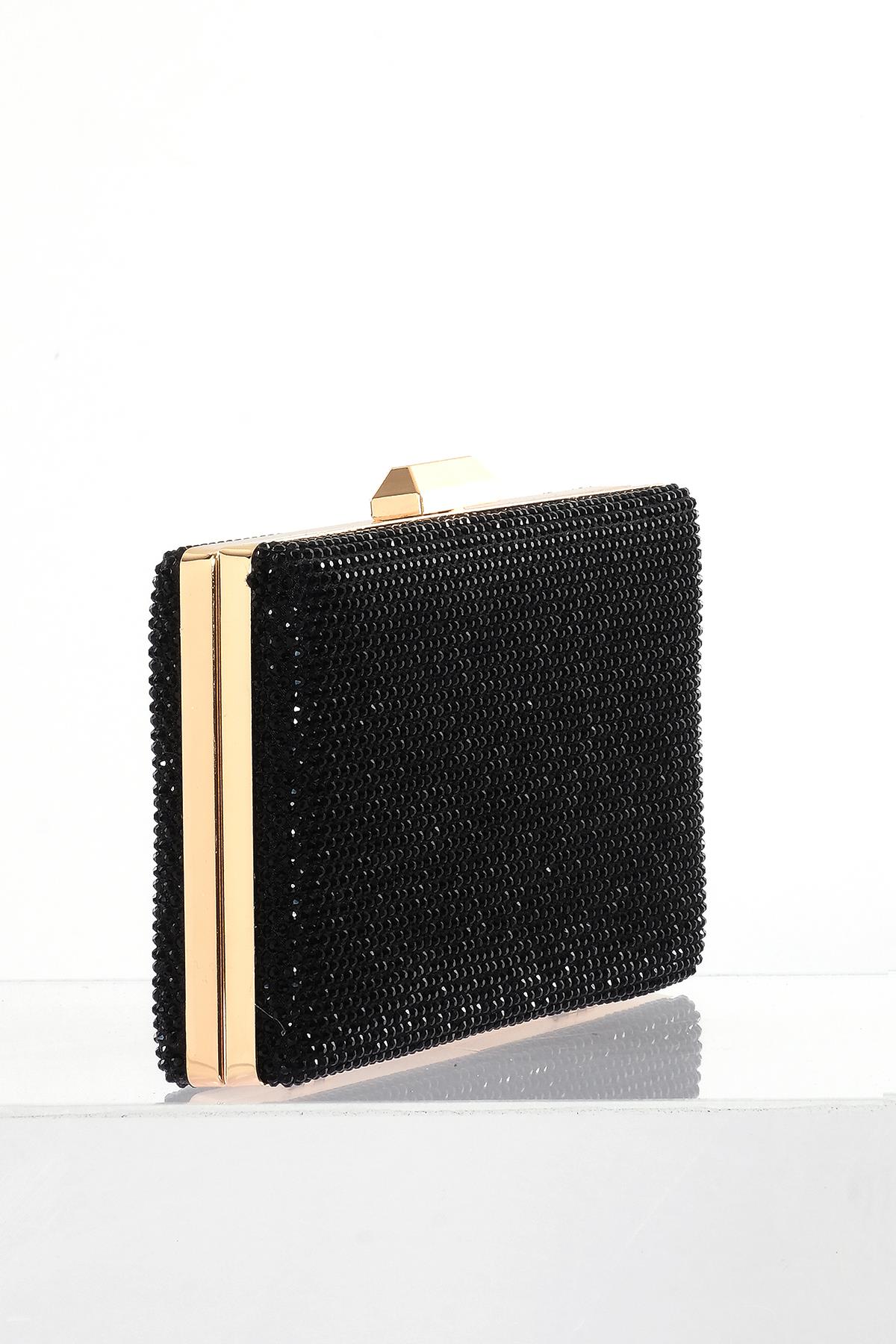 Taş Detaylı Zincir Askılı Gece Çantası