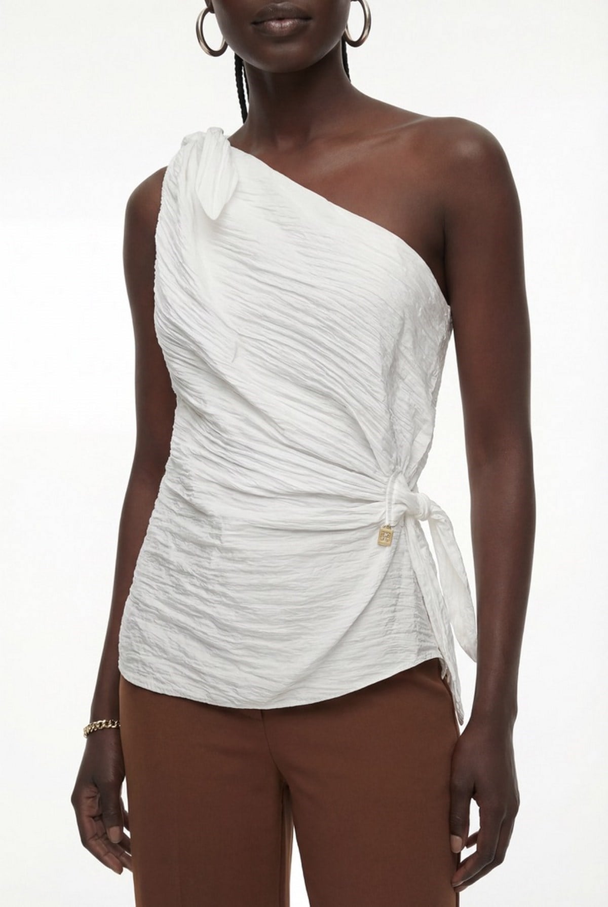 Tek Omuz Bağcıklı Bluz