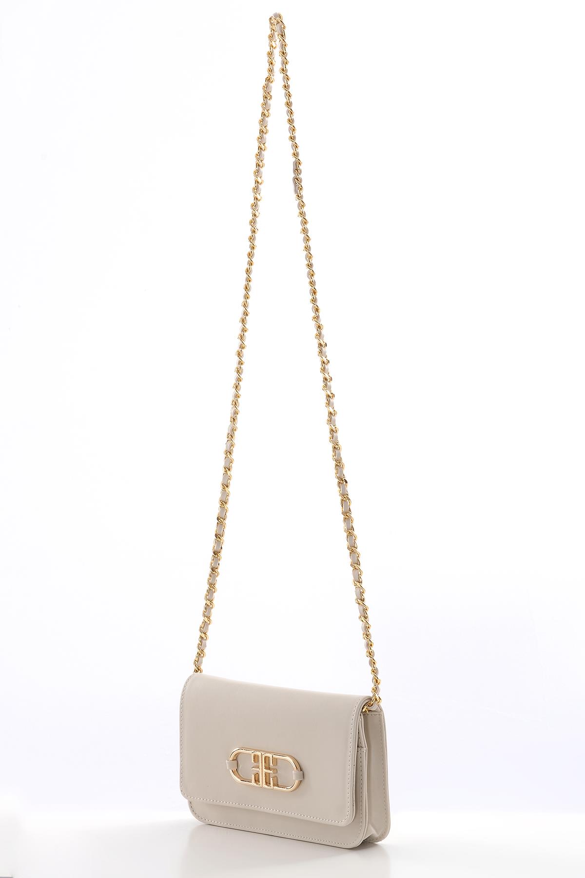 Vegan Deri, Gündüz Gece Kullanışlı, Zincirli,  Şık Cüzdan Çanta