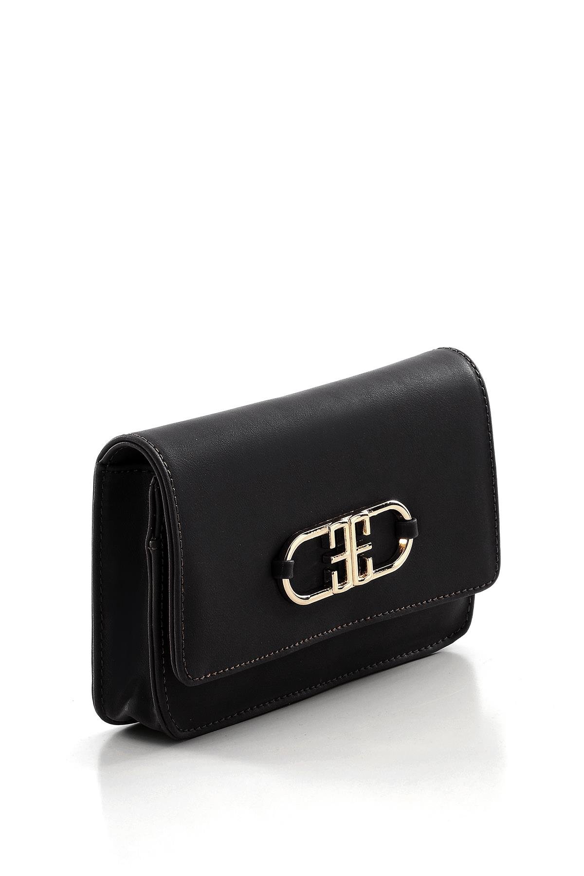 Vegan Deri, Gündüz Gece Kullanışlı, Zincirli,  Şık Cüzdan Çanta