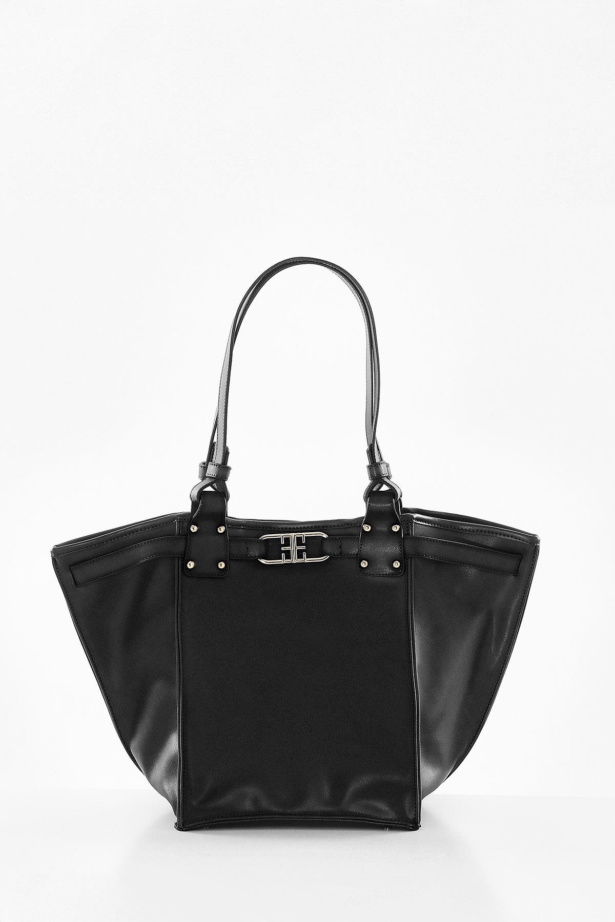 Vegan Deri, Tasarım Askı Detaylı, Geniş İç Hacimli, El ,Omuz Çanta