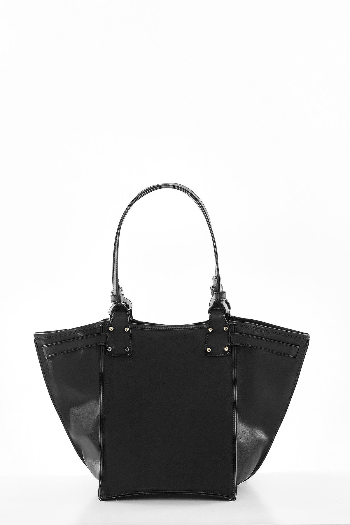 Vegan Deri, Tasarım Askı Detaylı, Geniş İç Hacimli, El ,Omuz Çanta