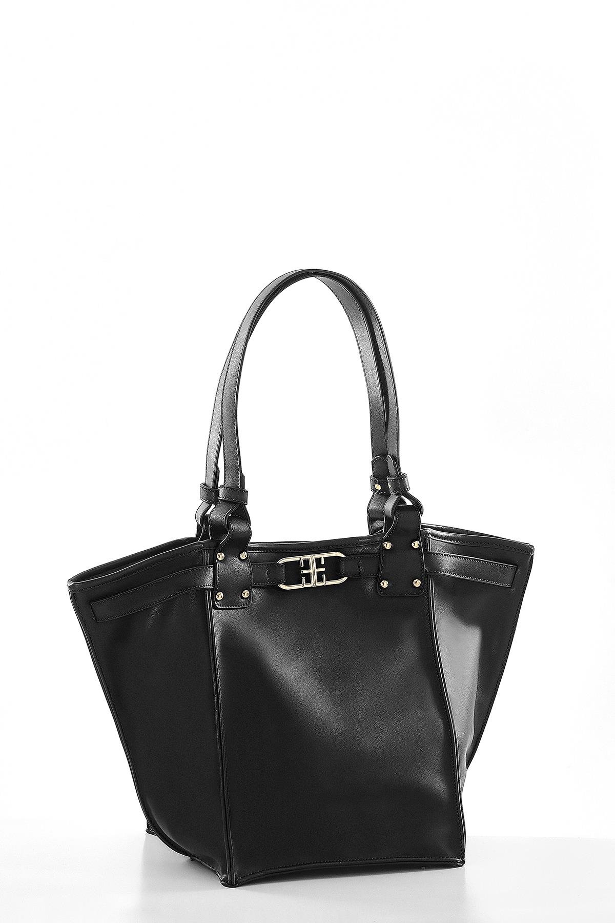 Vegan Deri, Tasarım Askı Detaylı, Geniş İç Hacimli, El ,Omuz Çanta