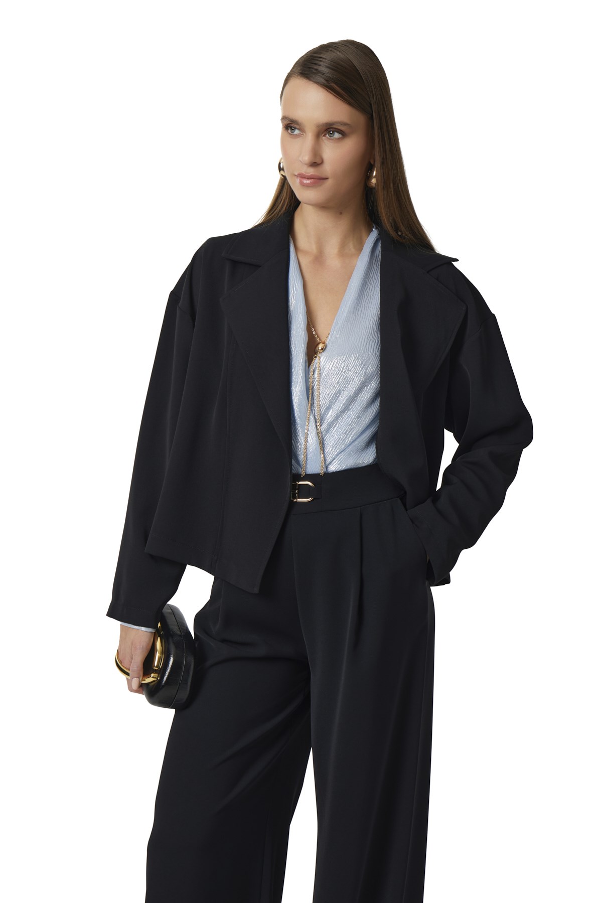 Yakalı Oversize Şık Ceket