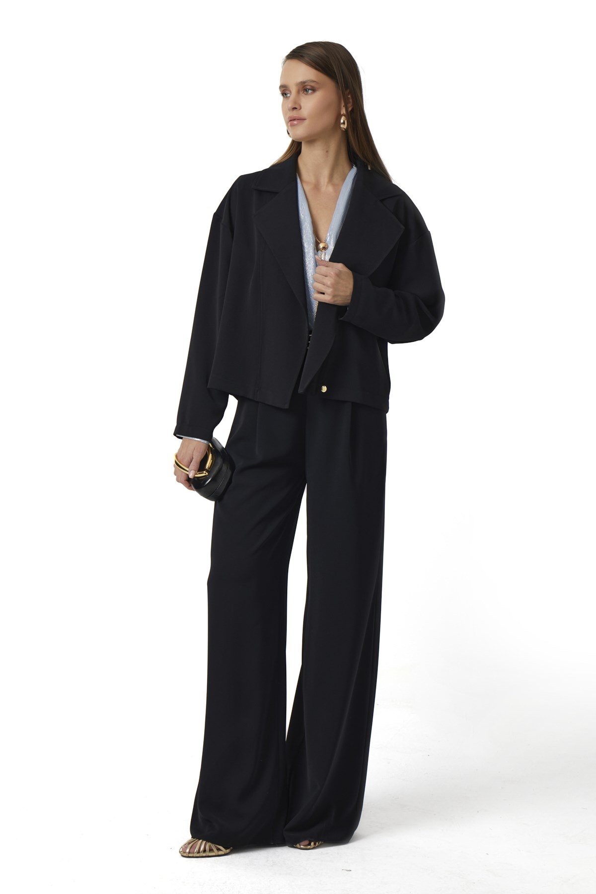 Yakalı Oversize Şık Ceket