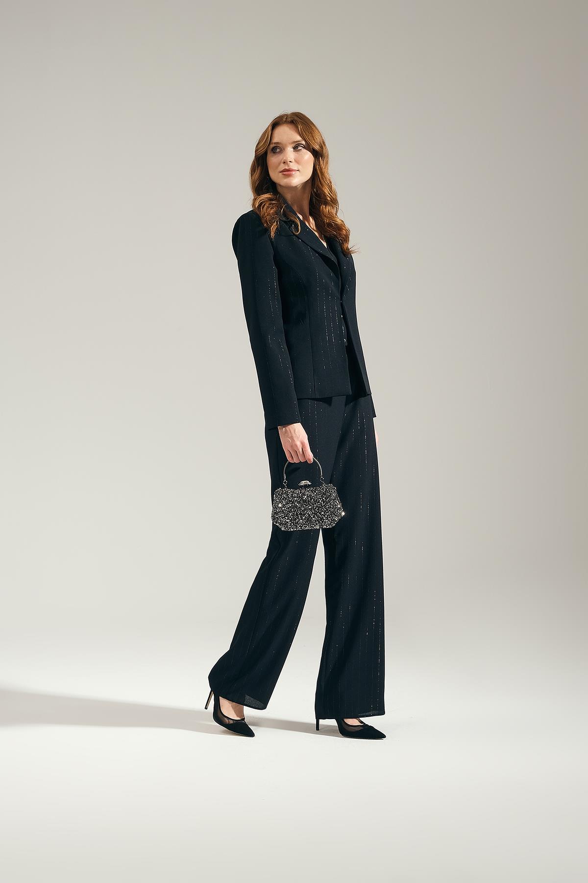 Çizgili Yelek Pantolon Takım