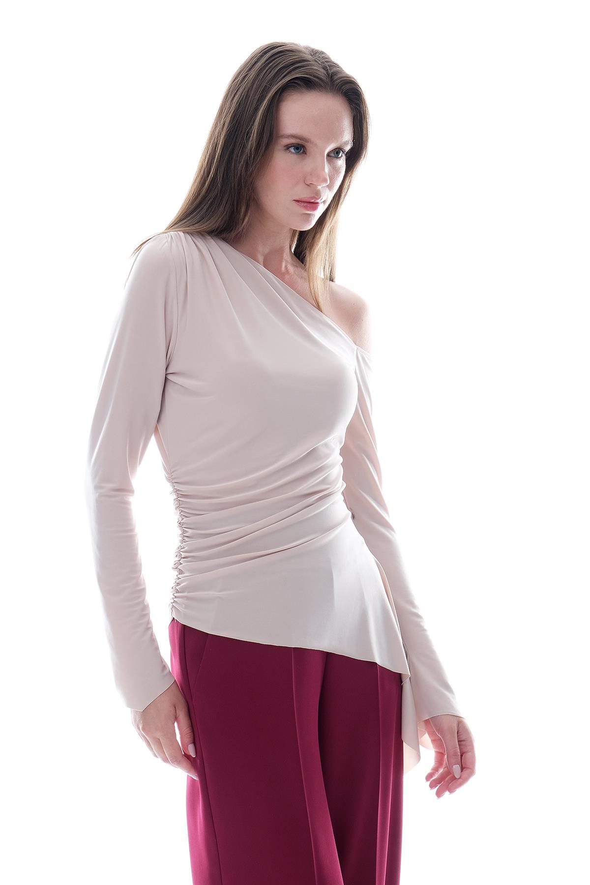 Asimetrik Kesimli Sandy Bluz