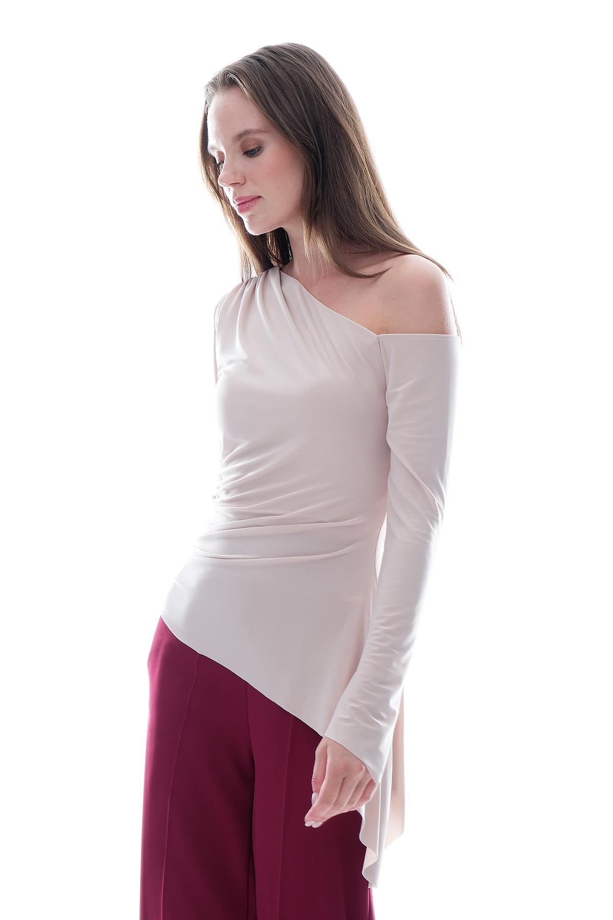 Asimetrik Kesimli Sandy Bluz