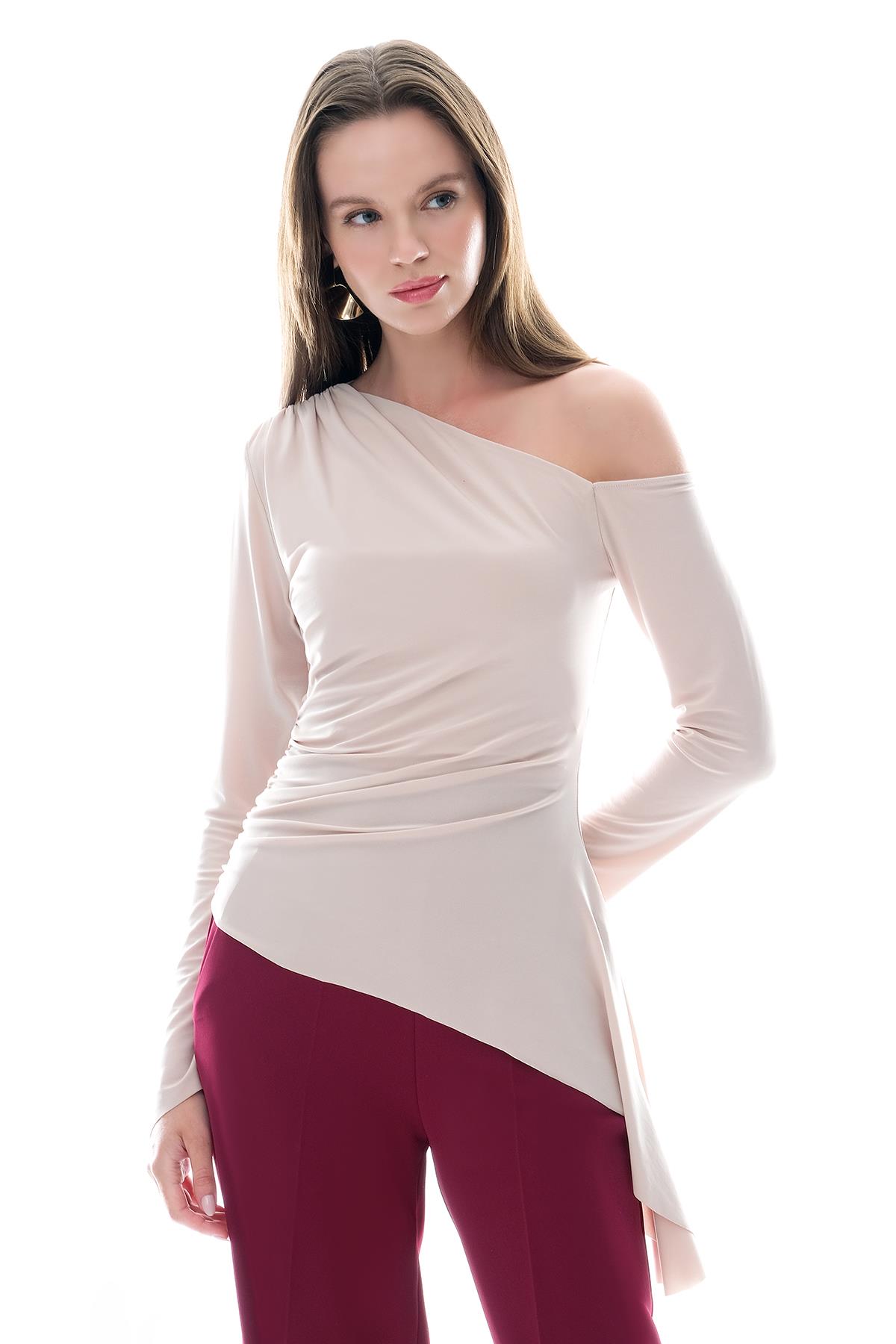 Asimetrik Kesimli Sandy Bluz