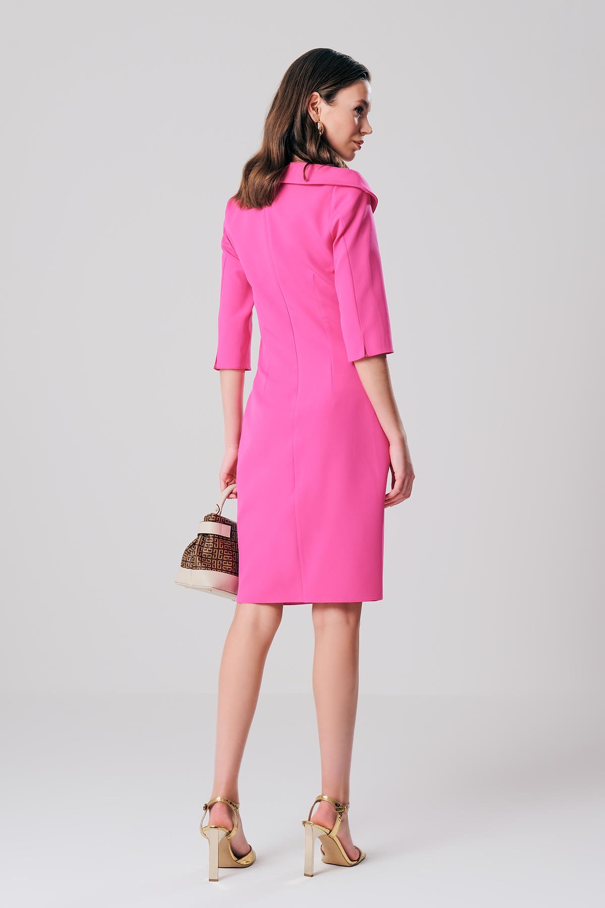 Asimetrik Yakalı Vücuda Oturan Mini Elbise