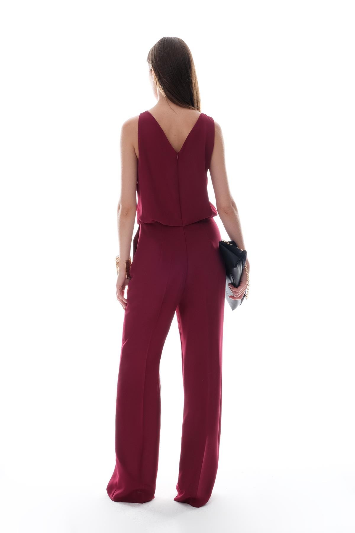 Askılı Gold Aksesuarlı Beli Lastikli Tulum