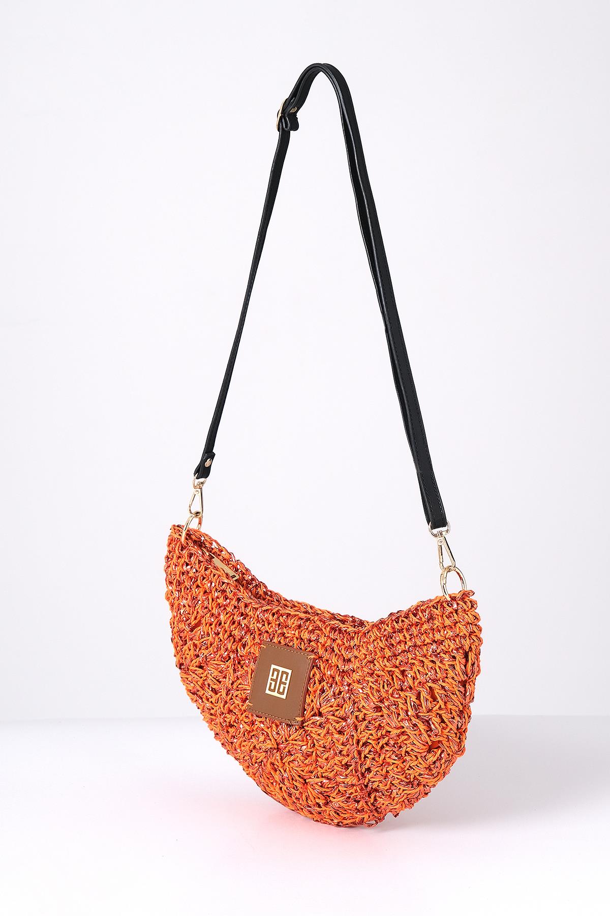 Askılı Simli El Örgü Şık Çanta