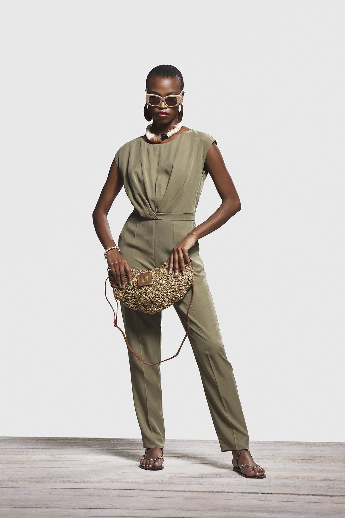 Askılı Simli El Örgü Şık Çanta