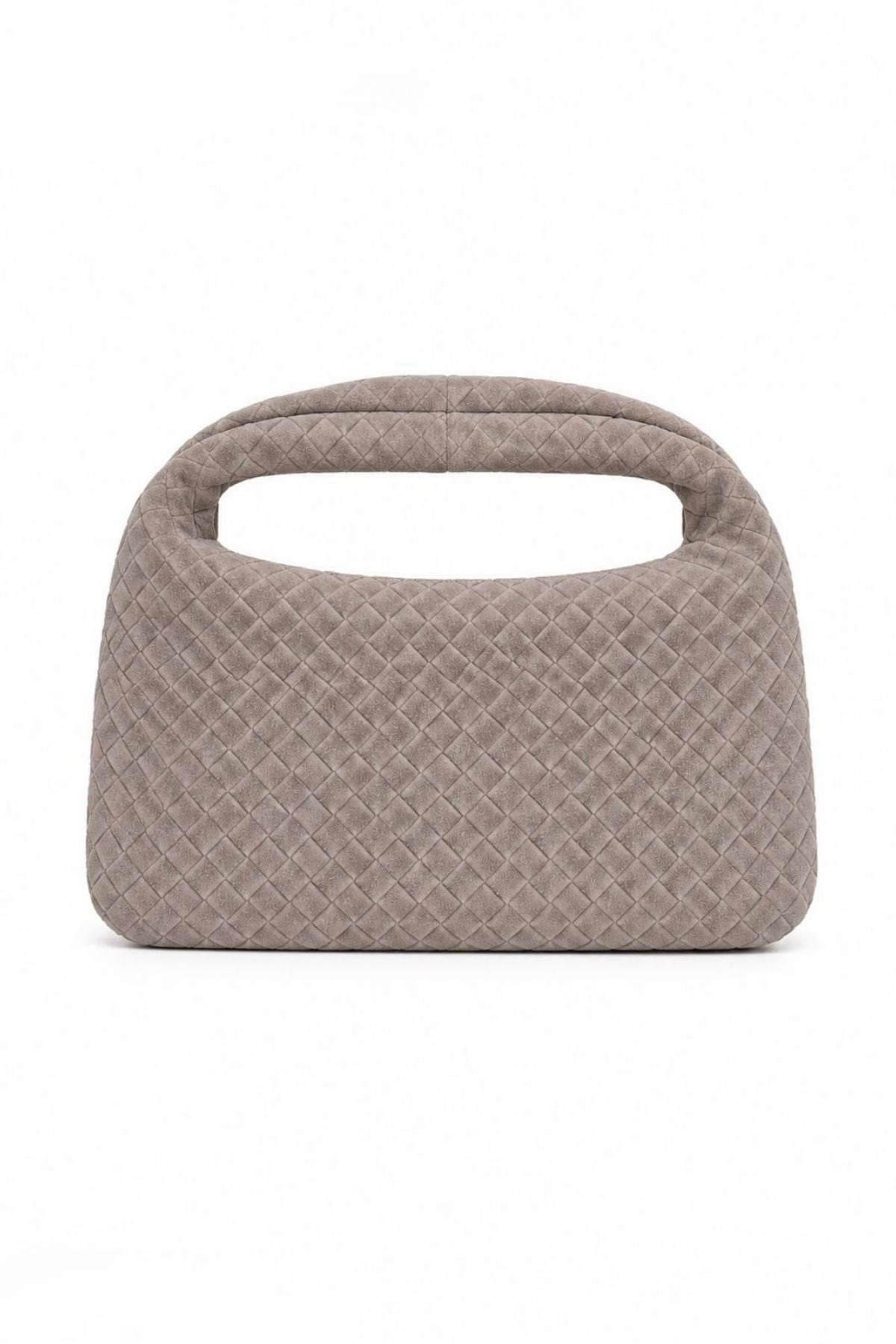 Baskılı Hakiki Süet Şık Kadın Çanta