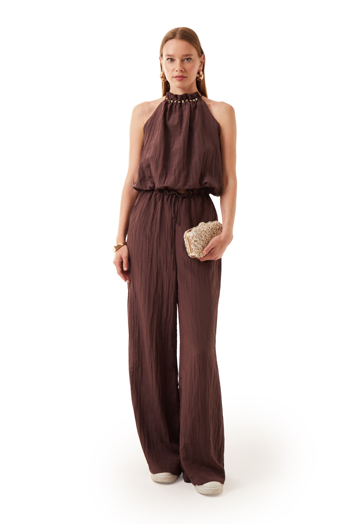 Beli Bağçıklı Volanlı Pantolon