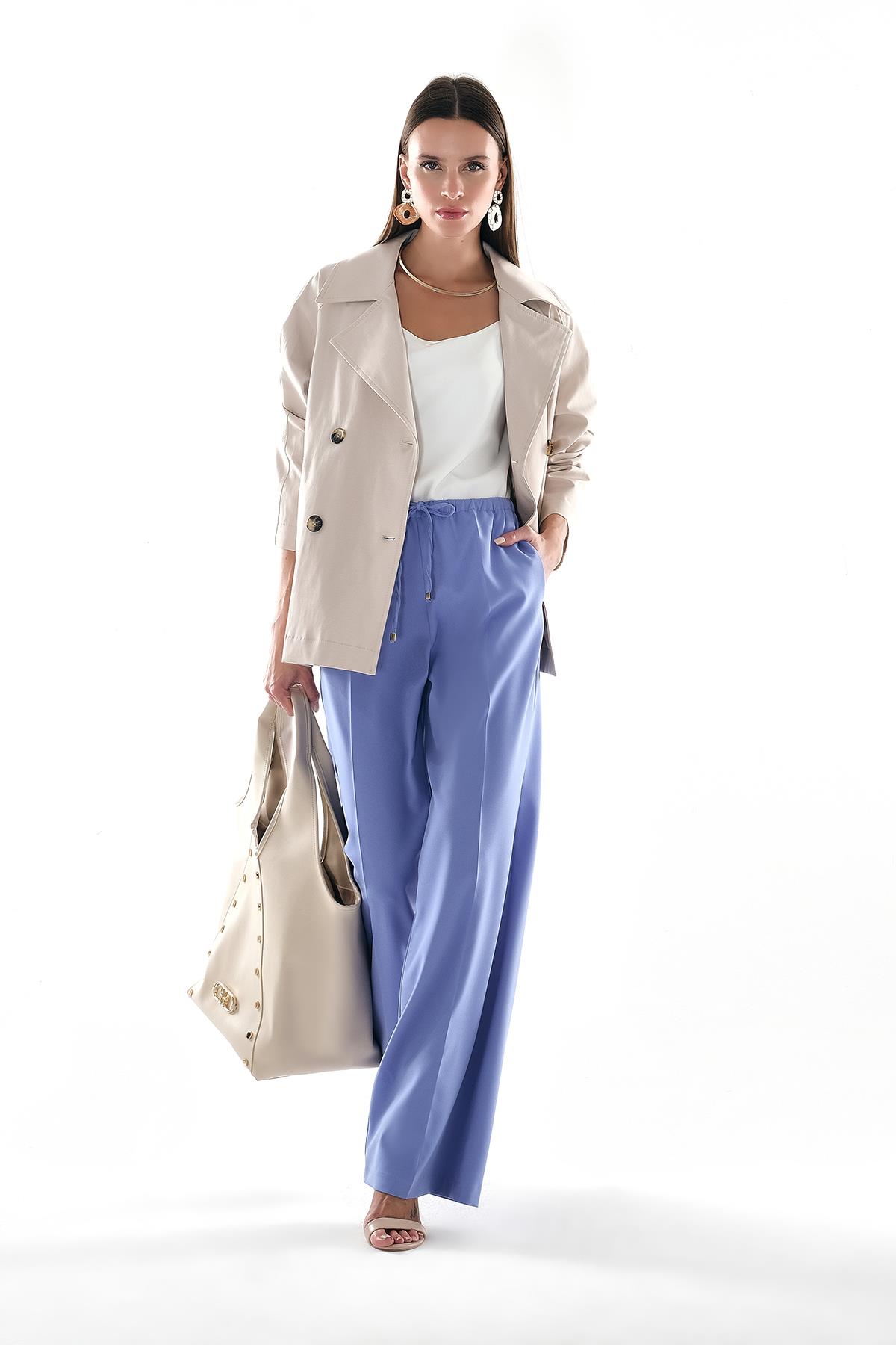 Beli Lastik Yandan Cepli Pantolon