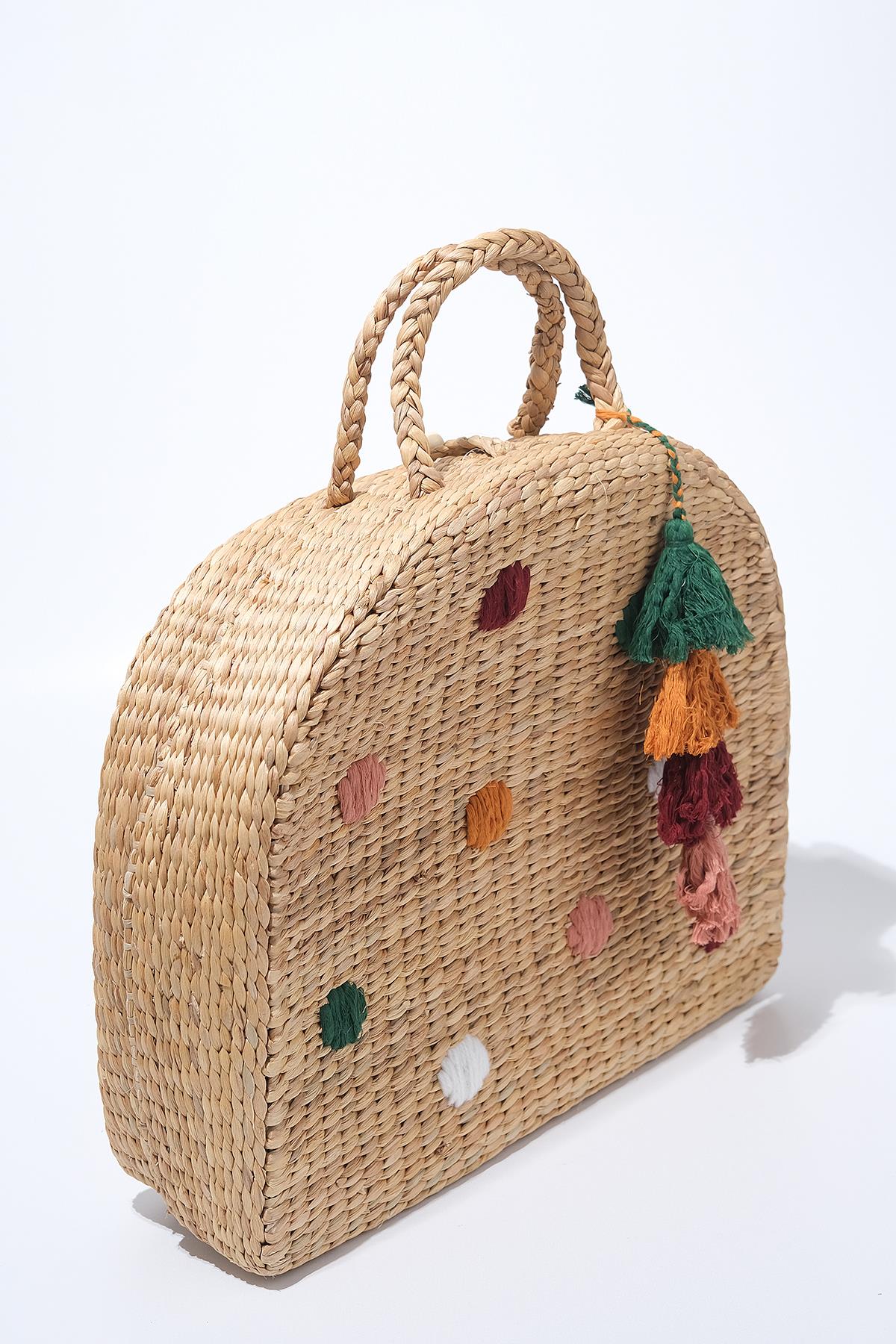 Çiçek Desenli Su Sümbülü El Yapımı Çanta