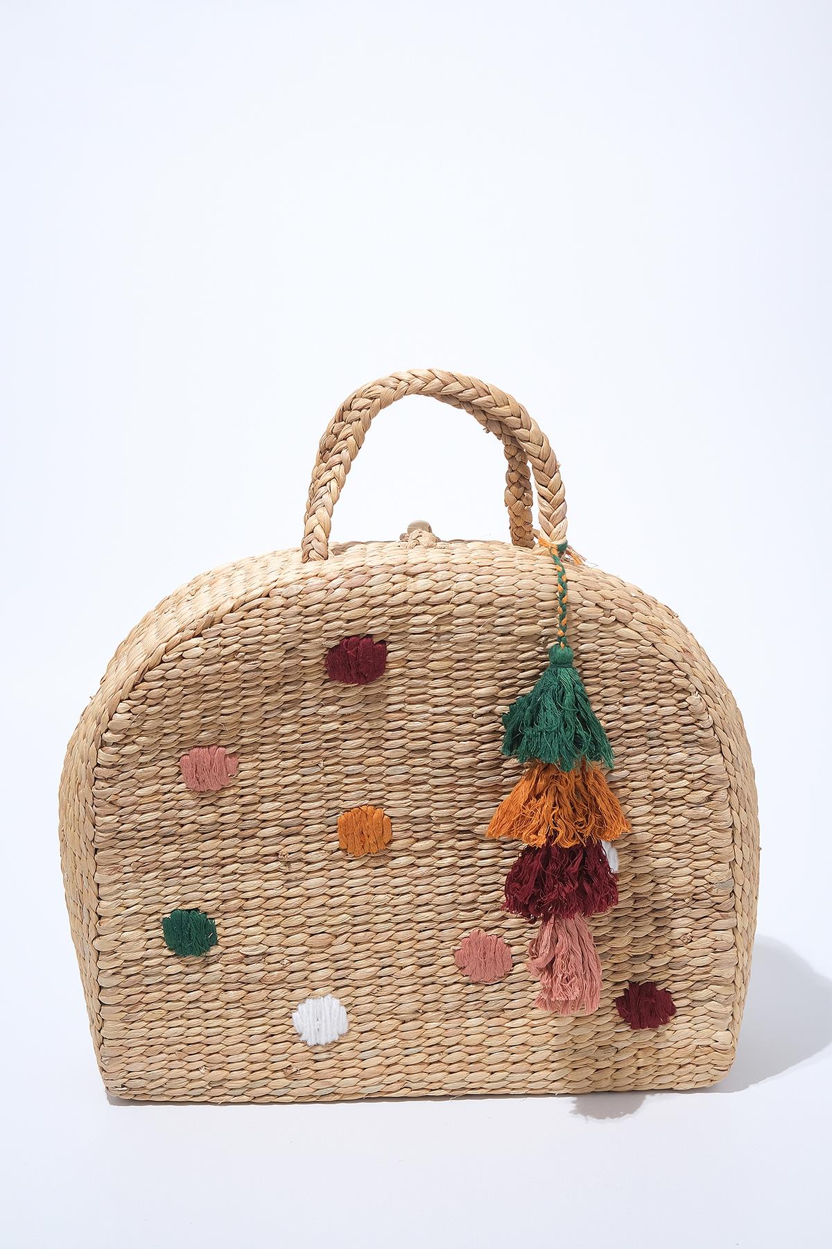 Çiçek Desenli Su Sümbülü El Yapımı Çanta