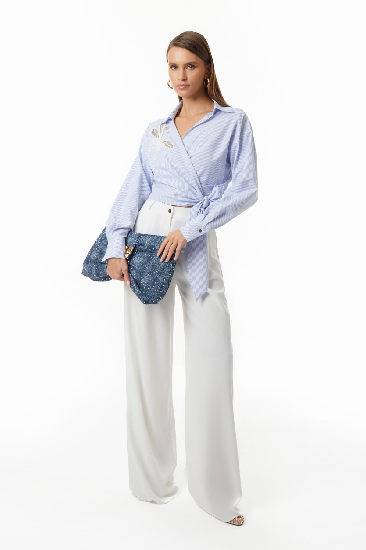 Çizgili Bağlamalı Gömlek