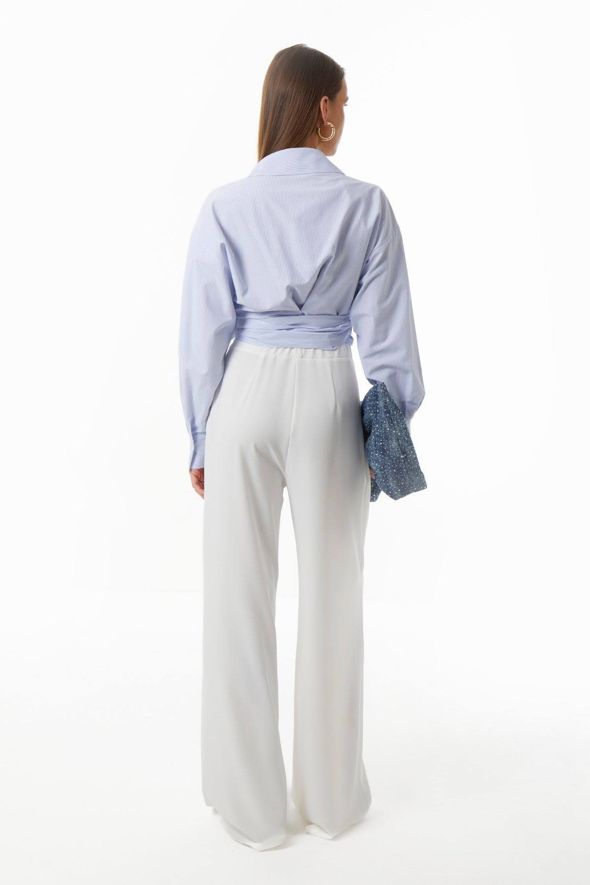 Çizgili Bağlamalı Gömlek