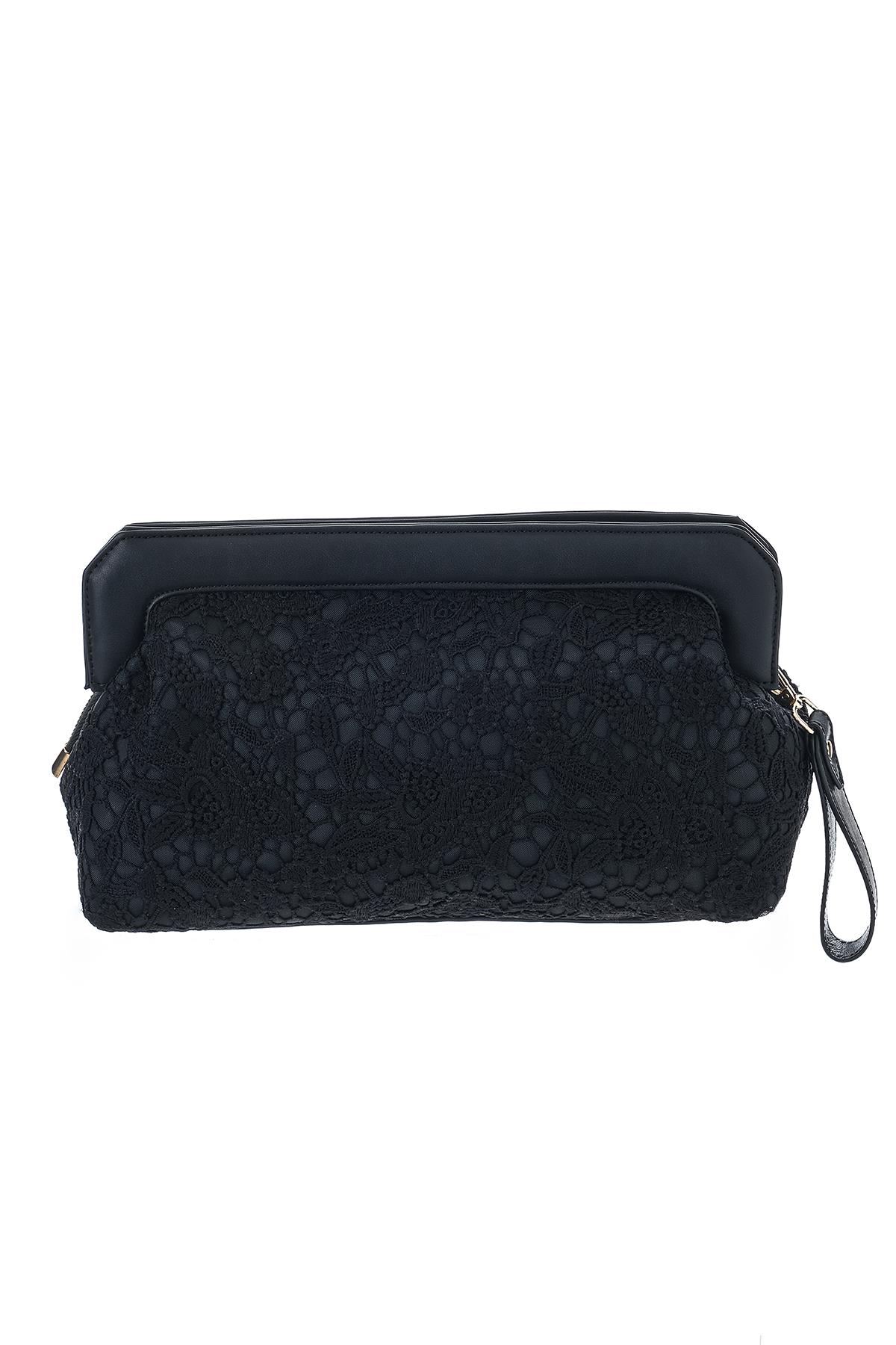 Dantel Detaylı, Şık, Geniş El Çanta