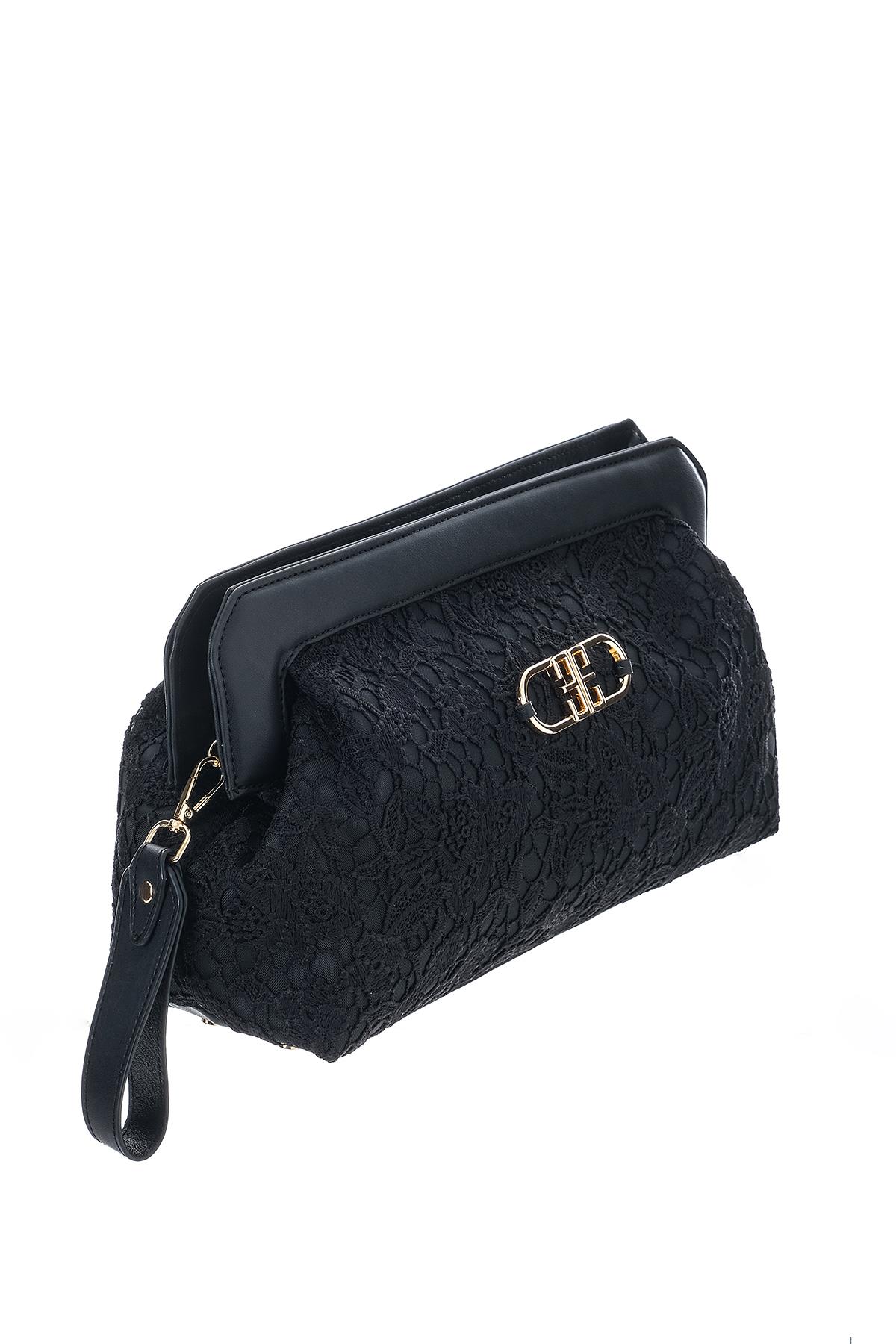 Dantel Detaylı, Şık, Geniş El Çanta