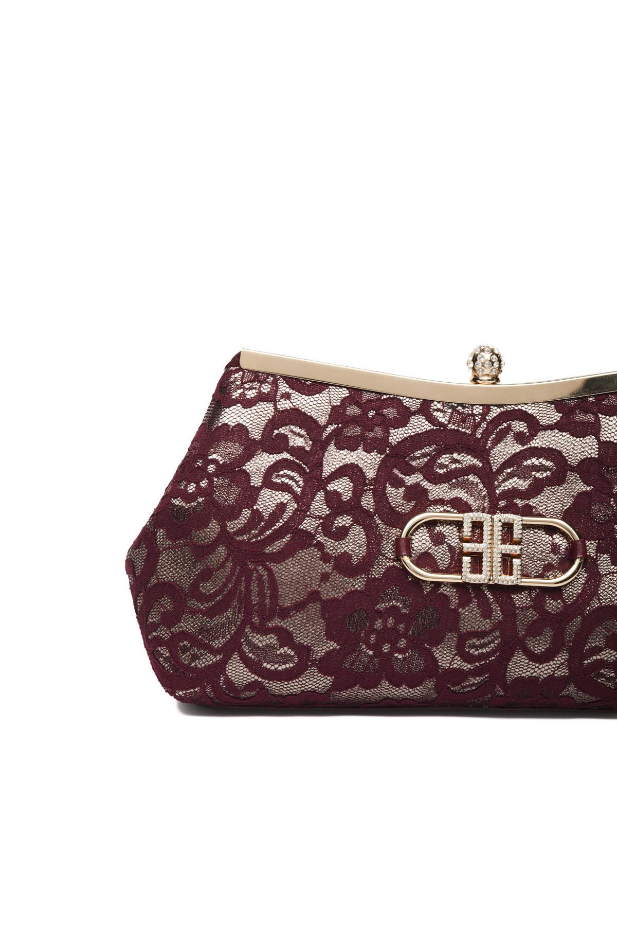 Dantel, Özel Tasarım, Kalın Zincir Askılı, Abiye, Gece Çanta