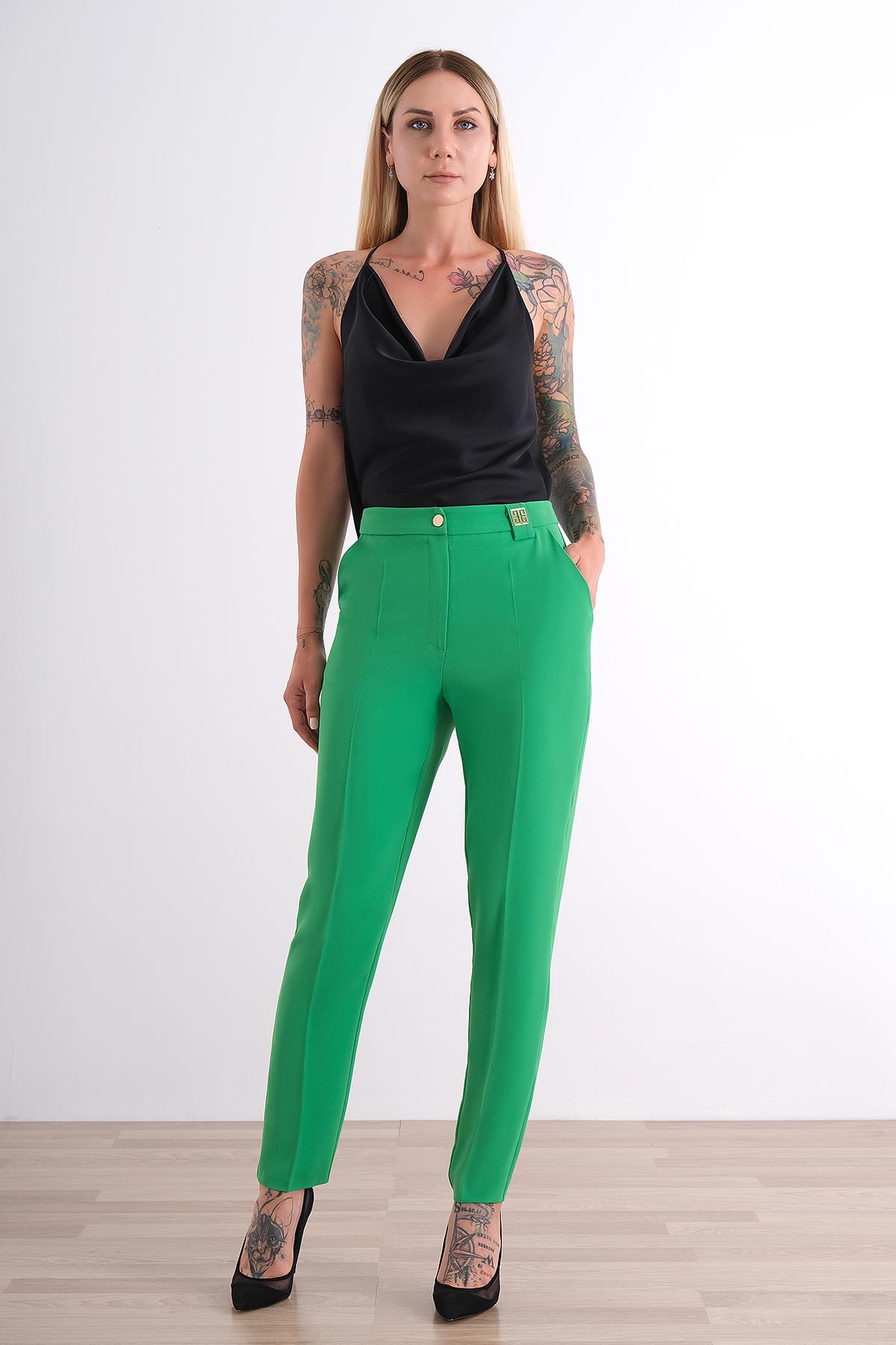 Dar Kesim Yüksek Bel Pantolon