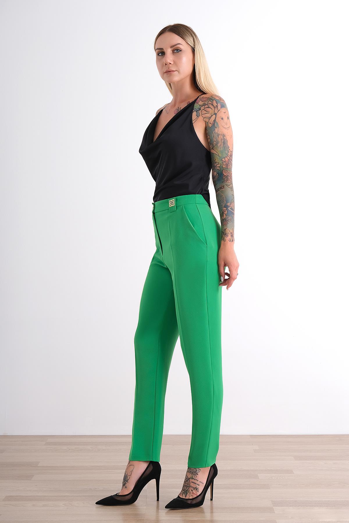 Dar Kesim Yüksek Bel Pantolon