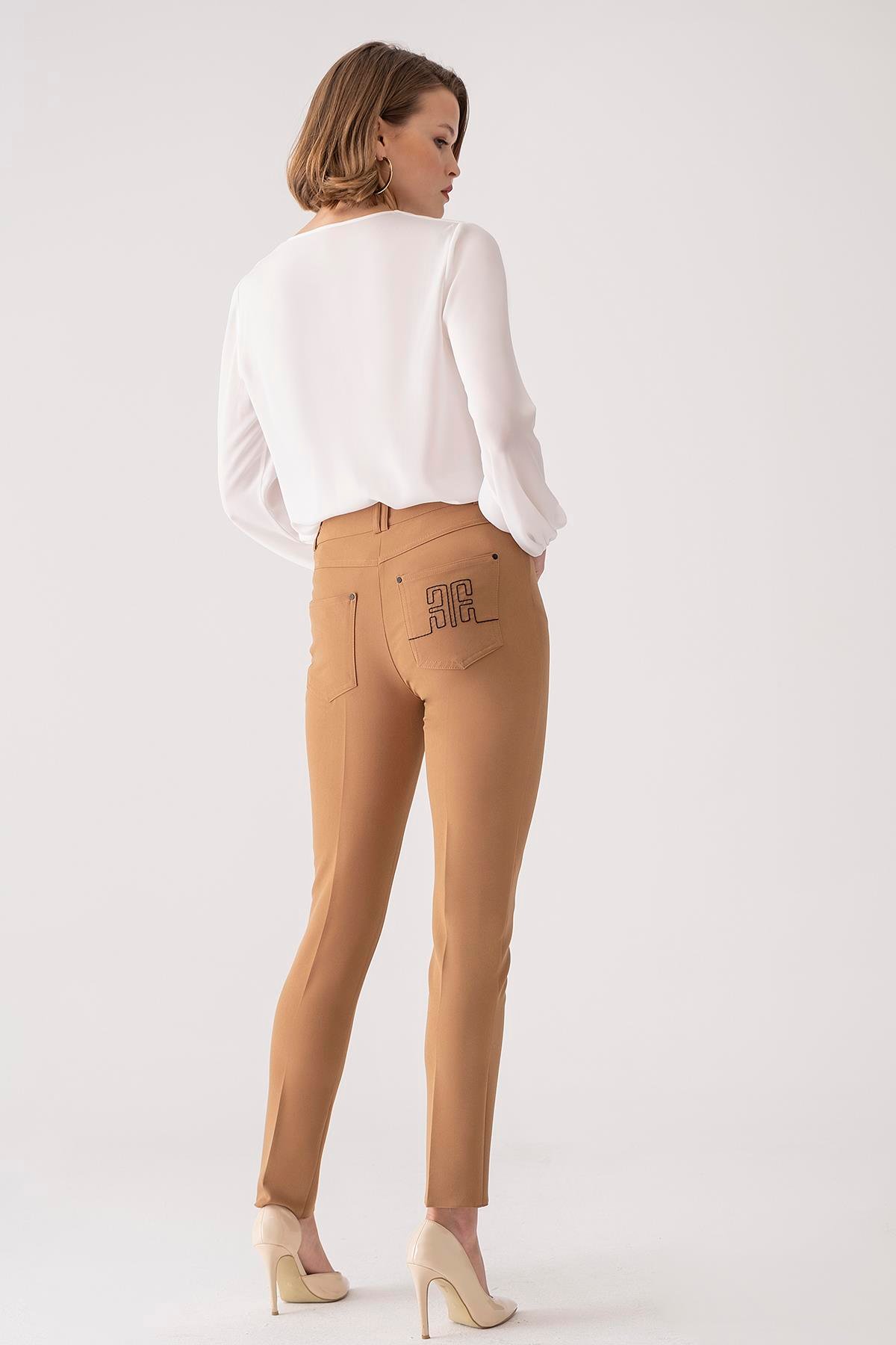 Dar Kesim Yüksek Bel Pantolon