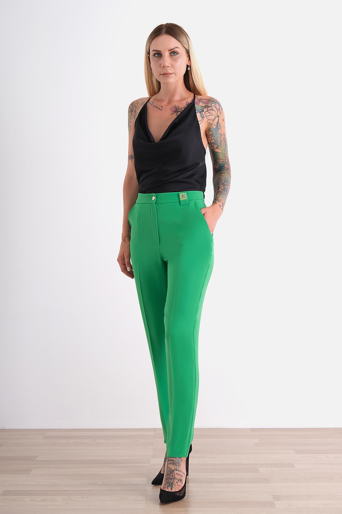 Dar Kesim Yüksek Bel Pantolon