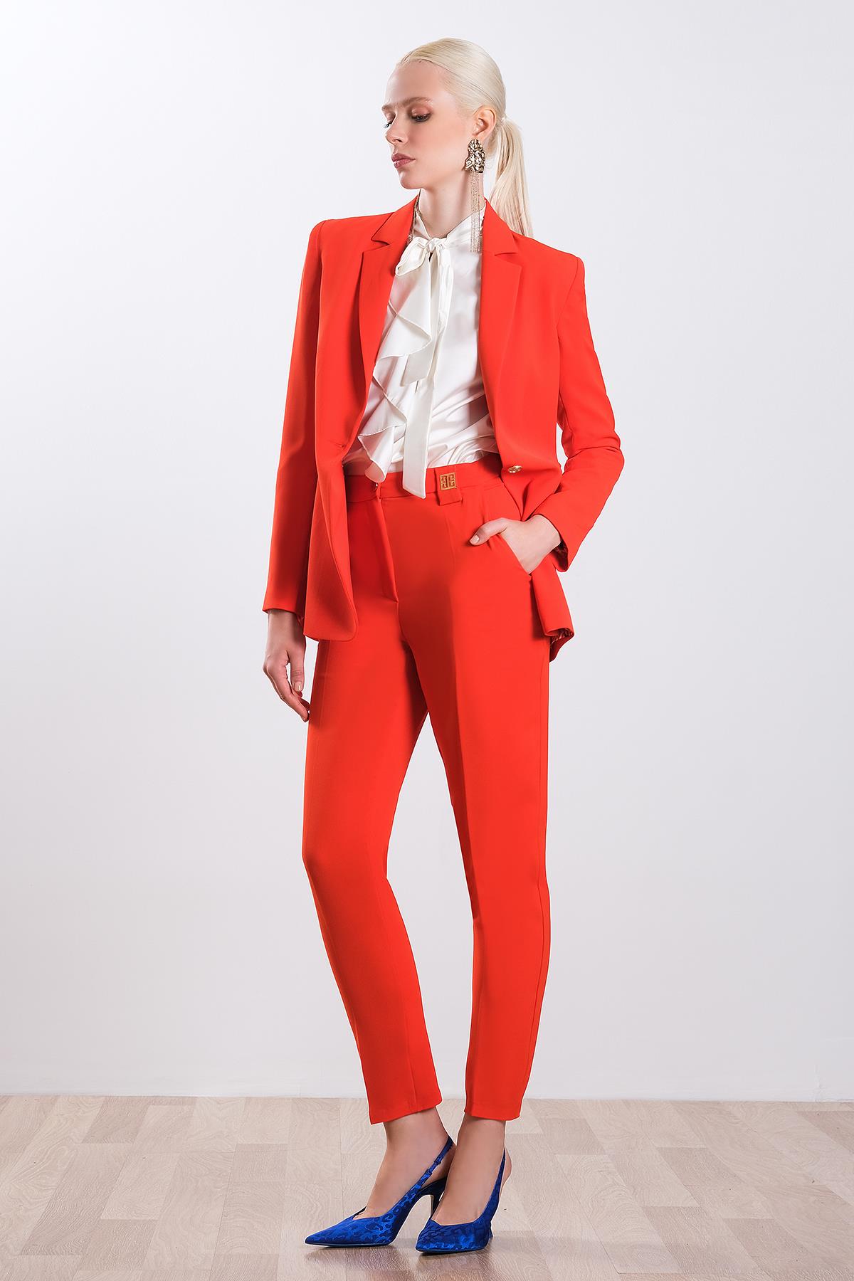 Dar Kesim Yüksek Bel Pantolon